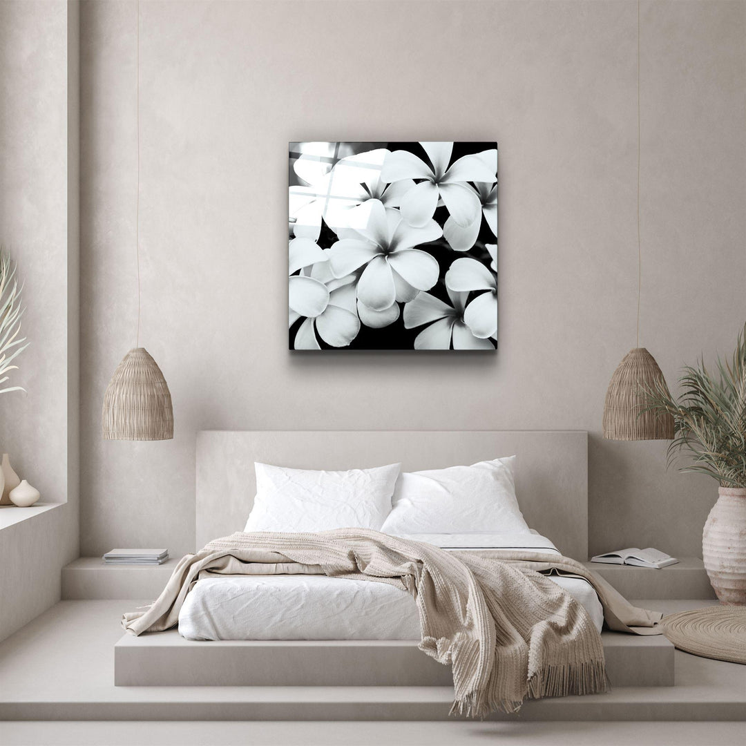 ・"Black and White Flowers"・Glass Wall Art - ArtDesigna Glass Printing Wall Art