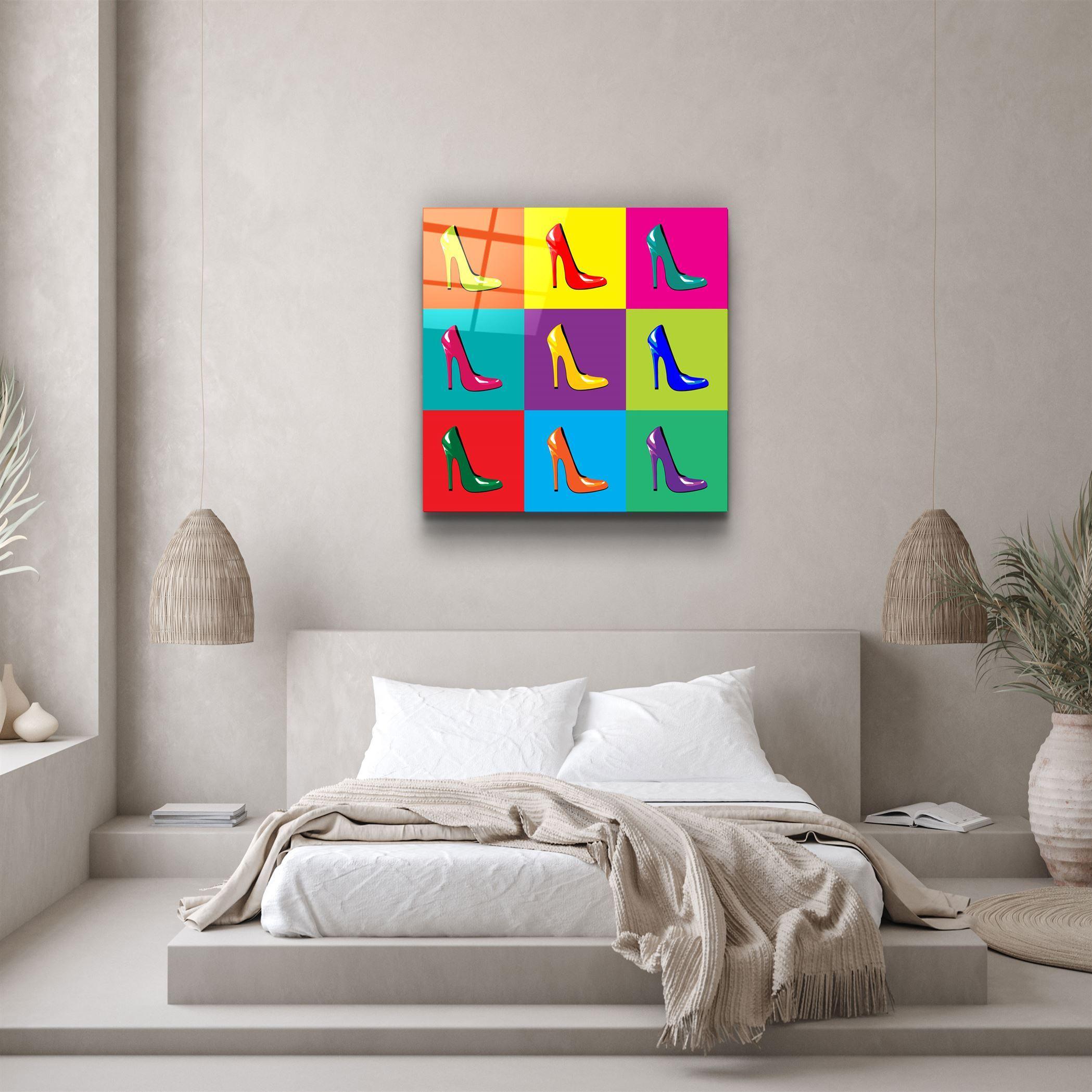・"Colorful Shoes"・Glass Wall Art - ArtDesigna Glass Printing Wall Art