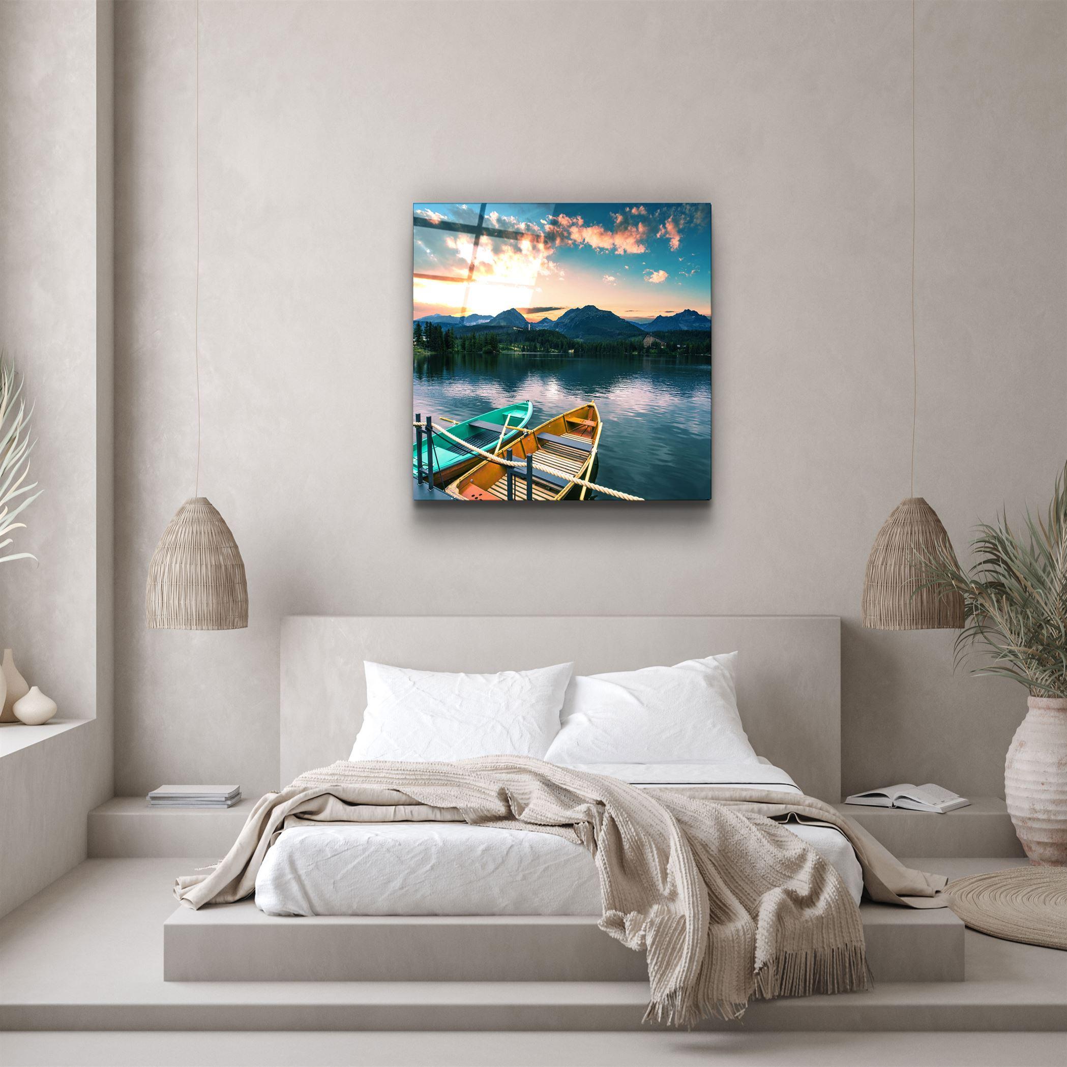 ・"Lake and Mountain Landscape"・Glass Wall Art - ArtDesigna Glass Printing Wall Art