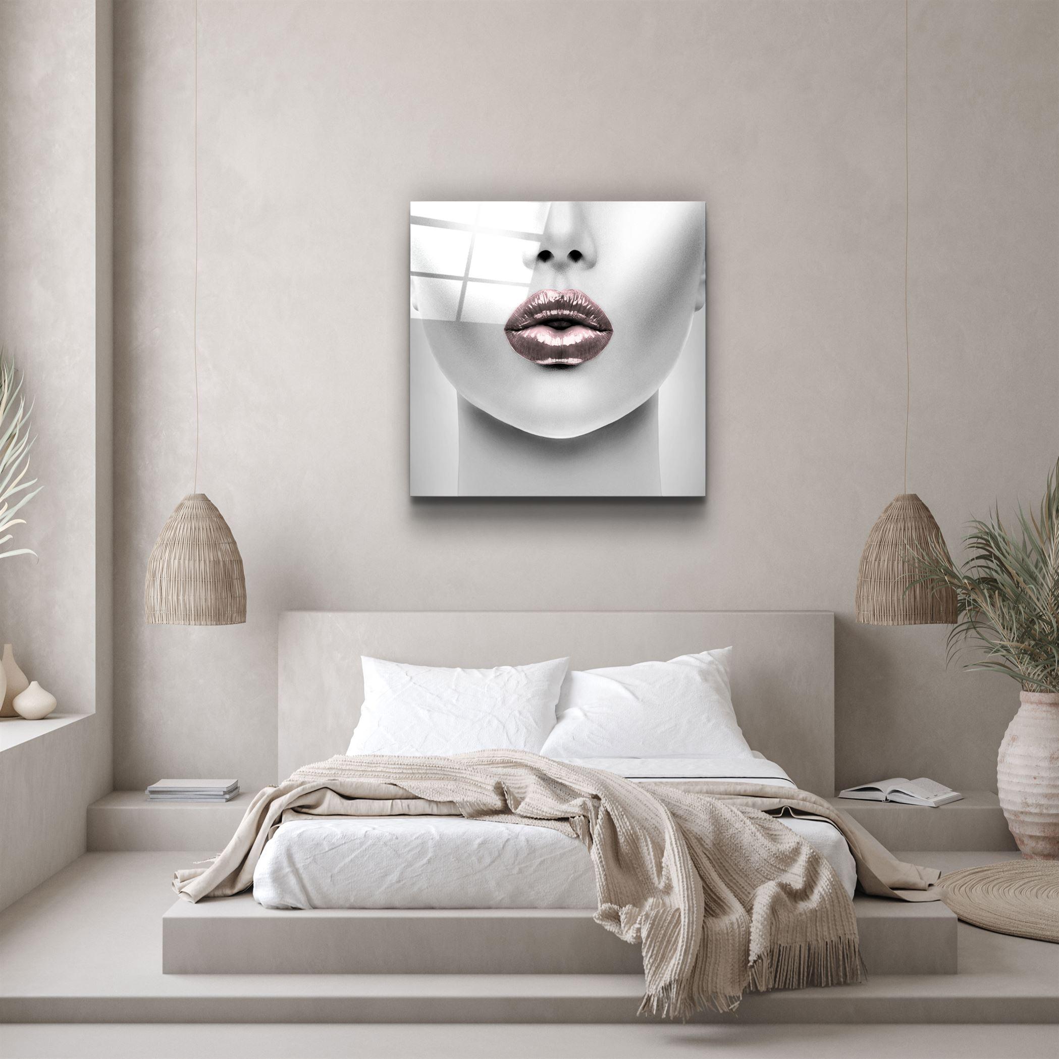 Glass Wall Art, Wall Decoration, Glass Printing, Lip, Glitter, Shimmery Lip Tempered Glass, Woman Lip newest Tempered Glass, Bedroom Glass Art,