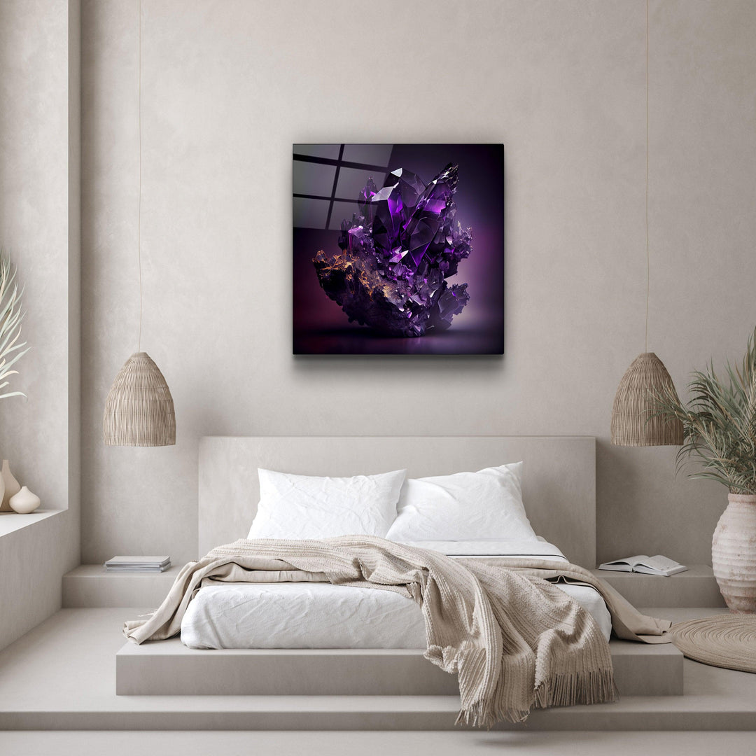 ."Amethyst - Purple". Designer's Collection Glass the Wood Art - ArtDesigna Glass Printing Wall Art