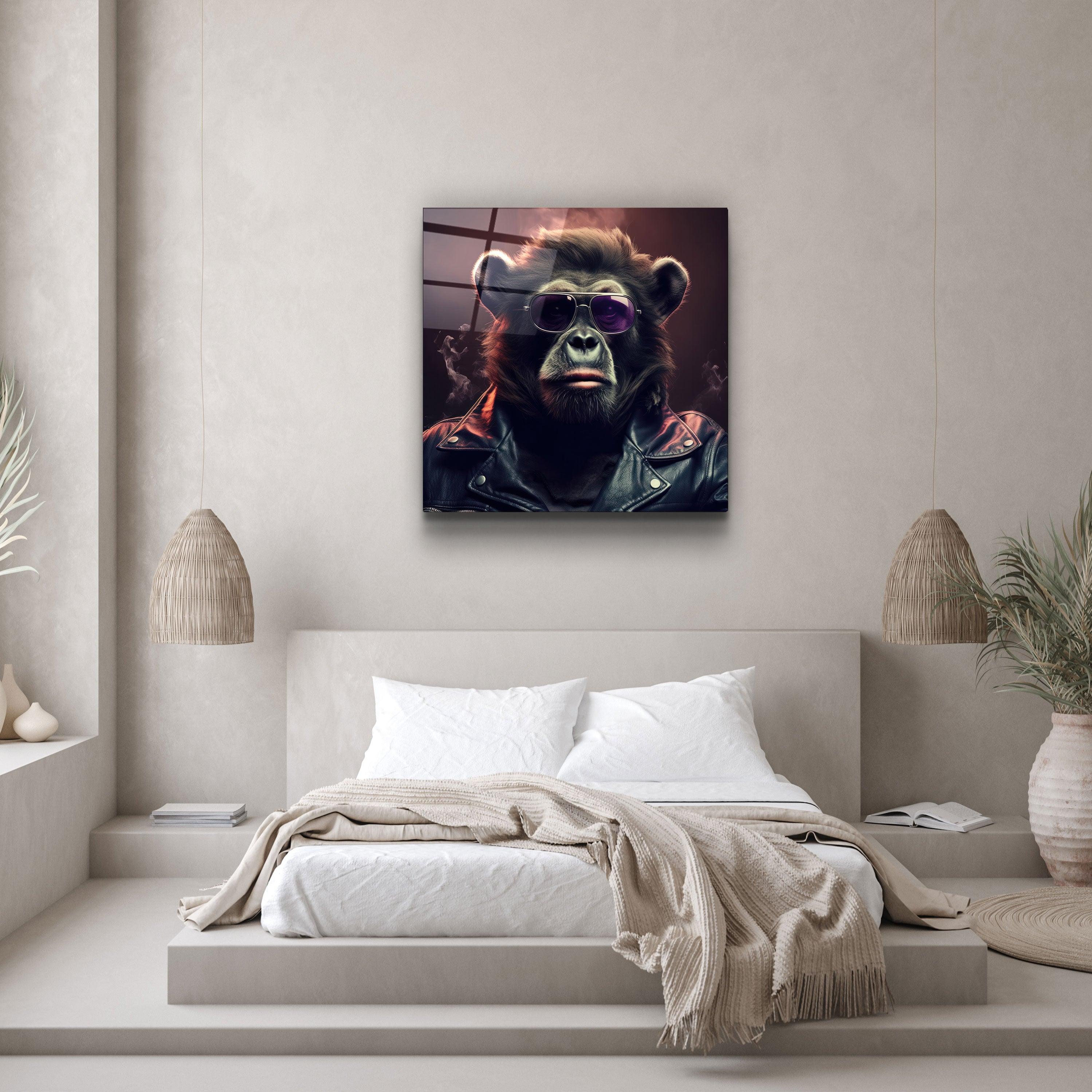 ."Bear Monkey". Designers Collection Glass Wall Art - ArtDesigna Glass Printing Wall Art