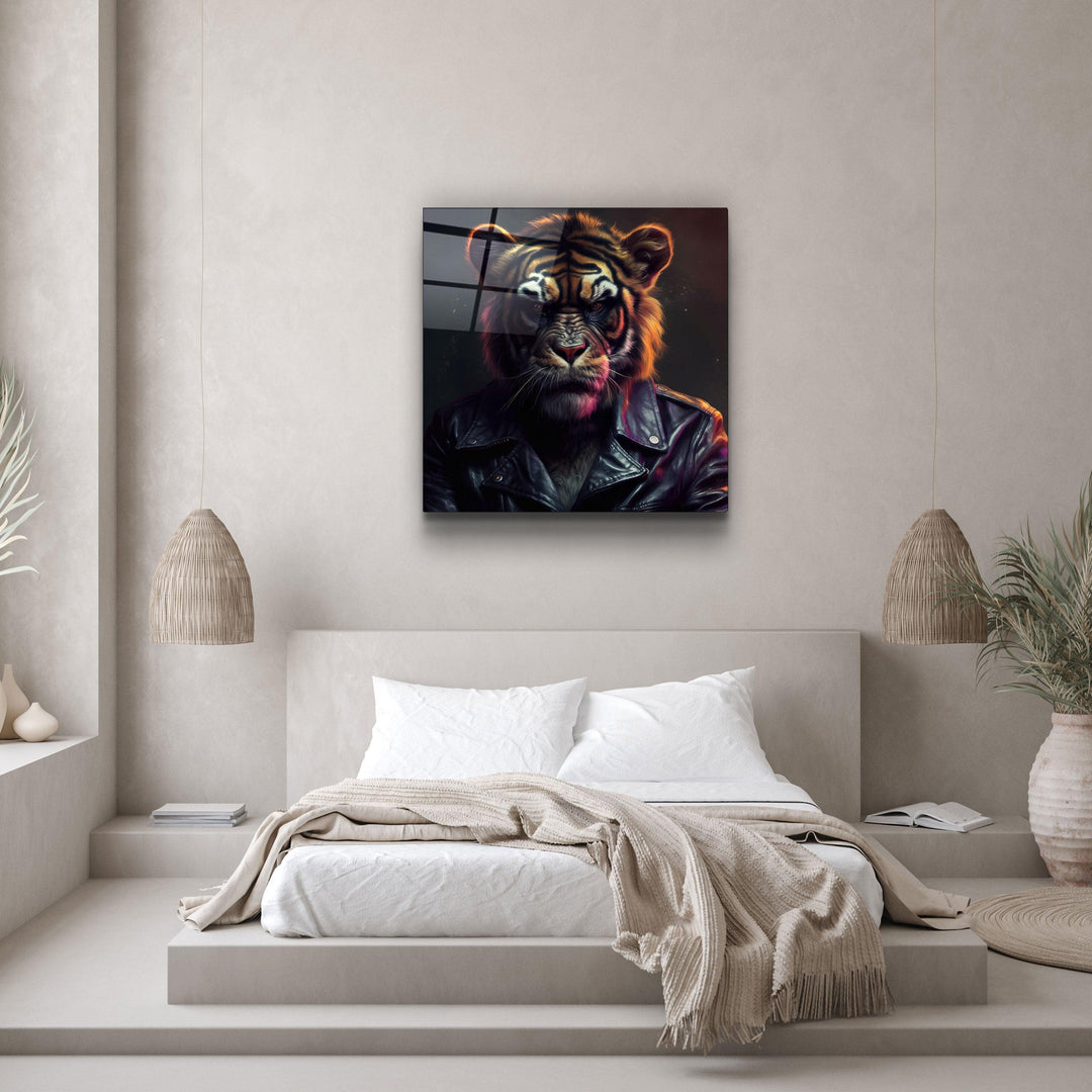 ."Tiger Monkey". Designers Collection Glass Wall Art - ArtDesigna Glass Printing Wall Art