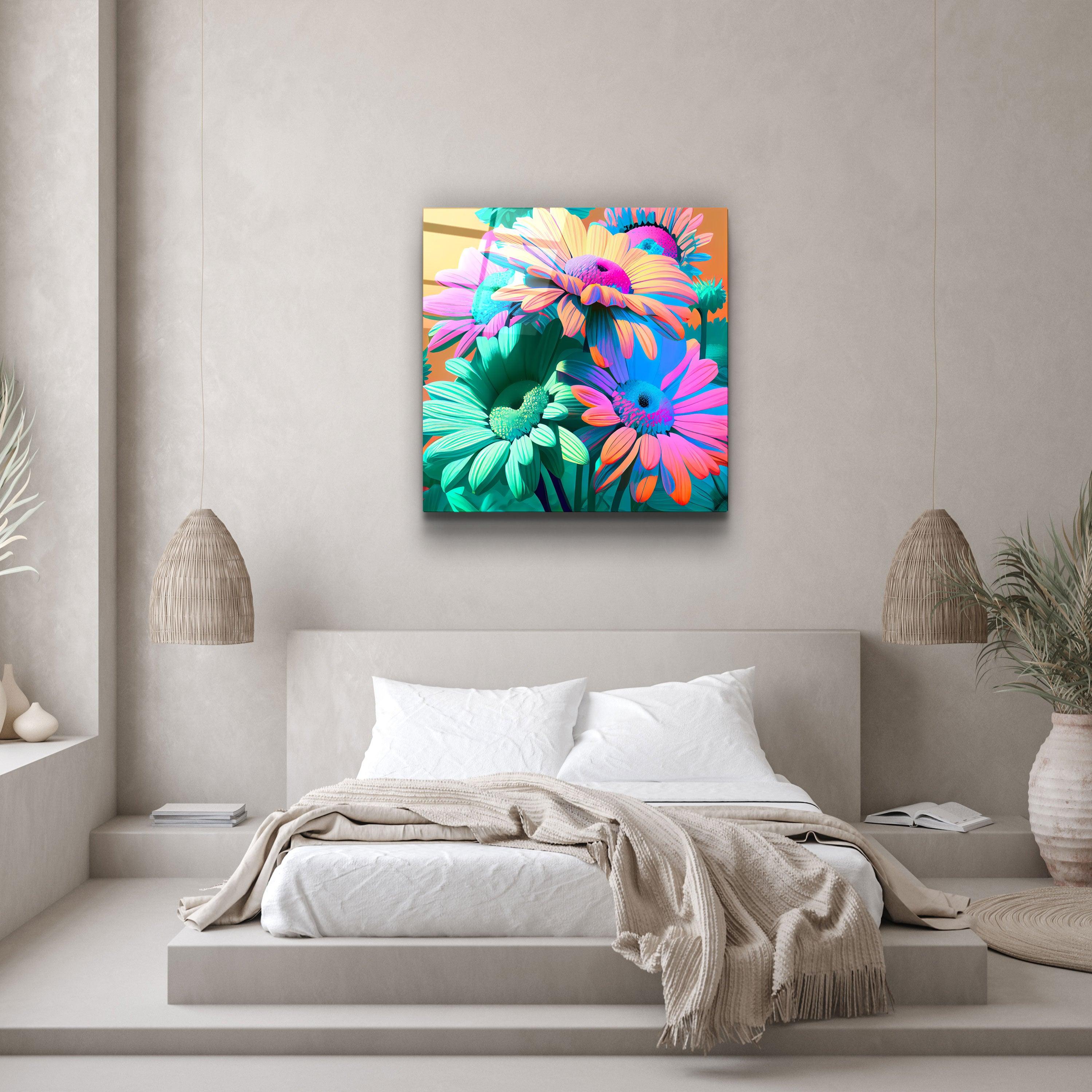 ."Chrysanthemums". Designers Collection Glass Wall Art - ArtDesigna Glass Printing Wall Art