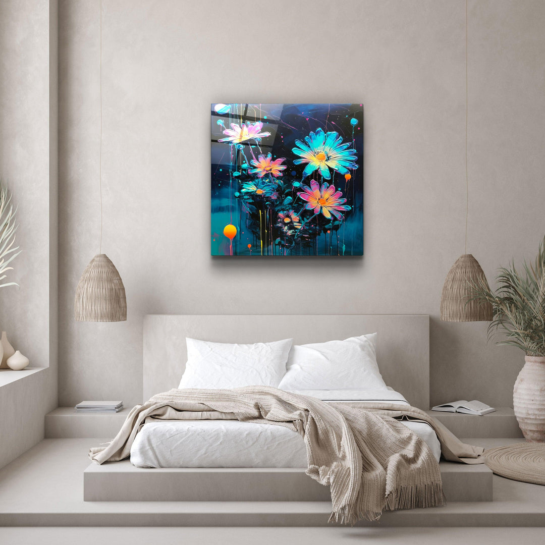 ."Oil Painting Flowers 1". Designers Collection Glass Wall Art - ArtDesigna Glass Printing Wall Art