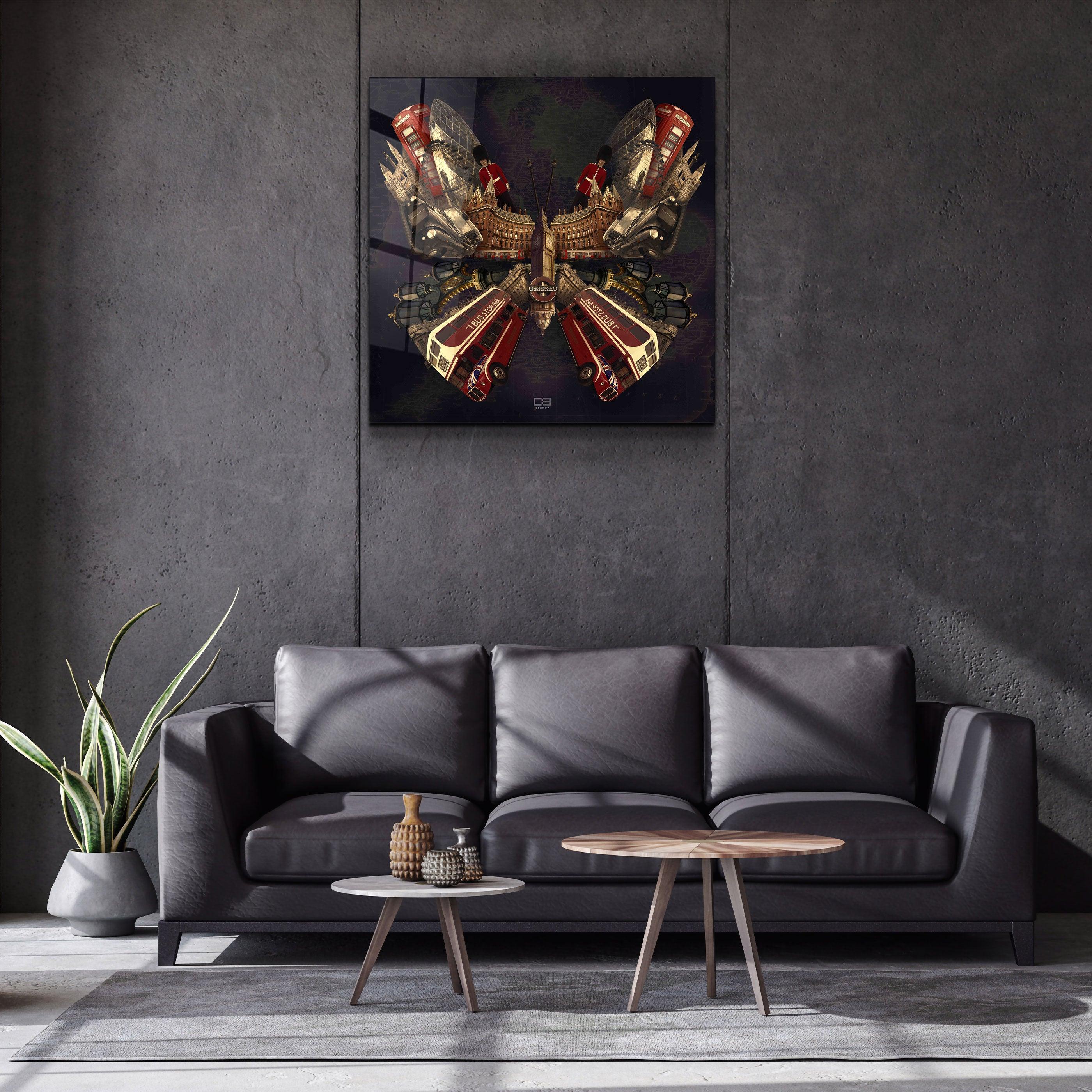 ・"Butterfly London"・Designers Collection Glass Wall Art - ArtDesigna Glass Printing Wall Art