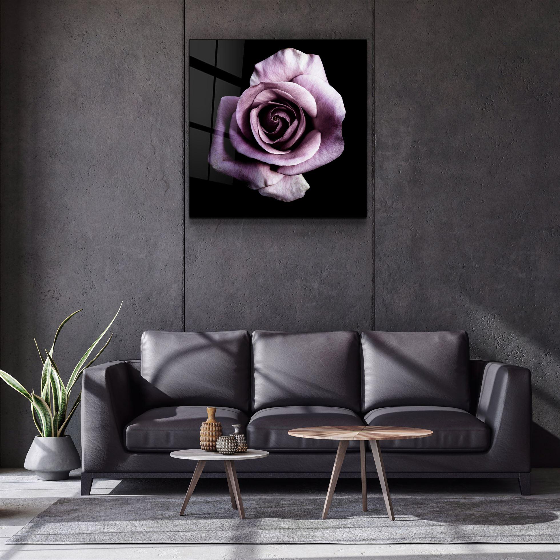 ・"Purple Rose"・Glass Wall Art - ArtDesigna Glass Printing Wall Art