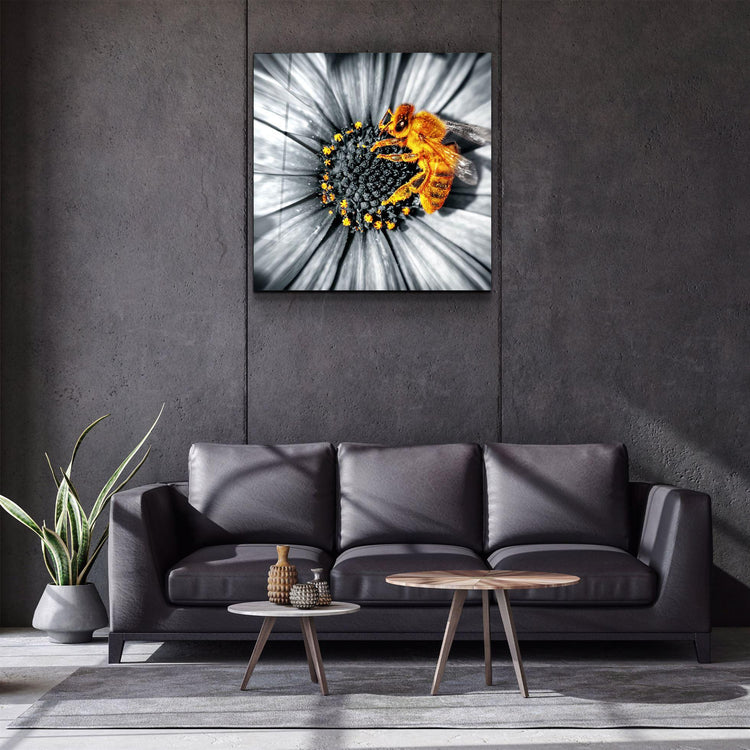・"Bee"・Glass Wall Art - ArtDesigna Glass Printing Wall Art