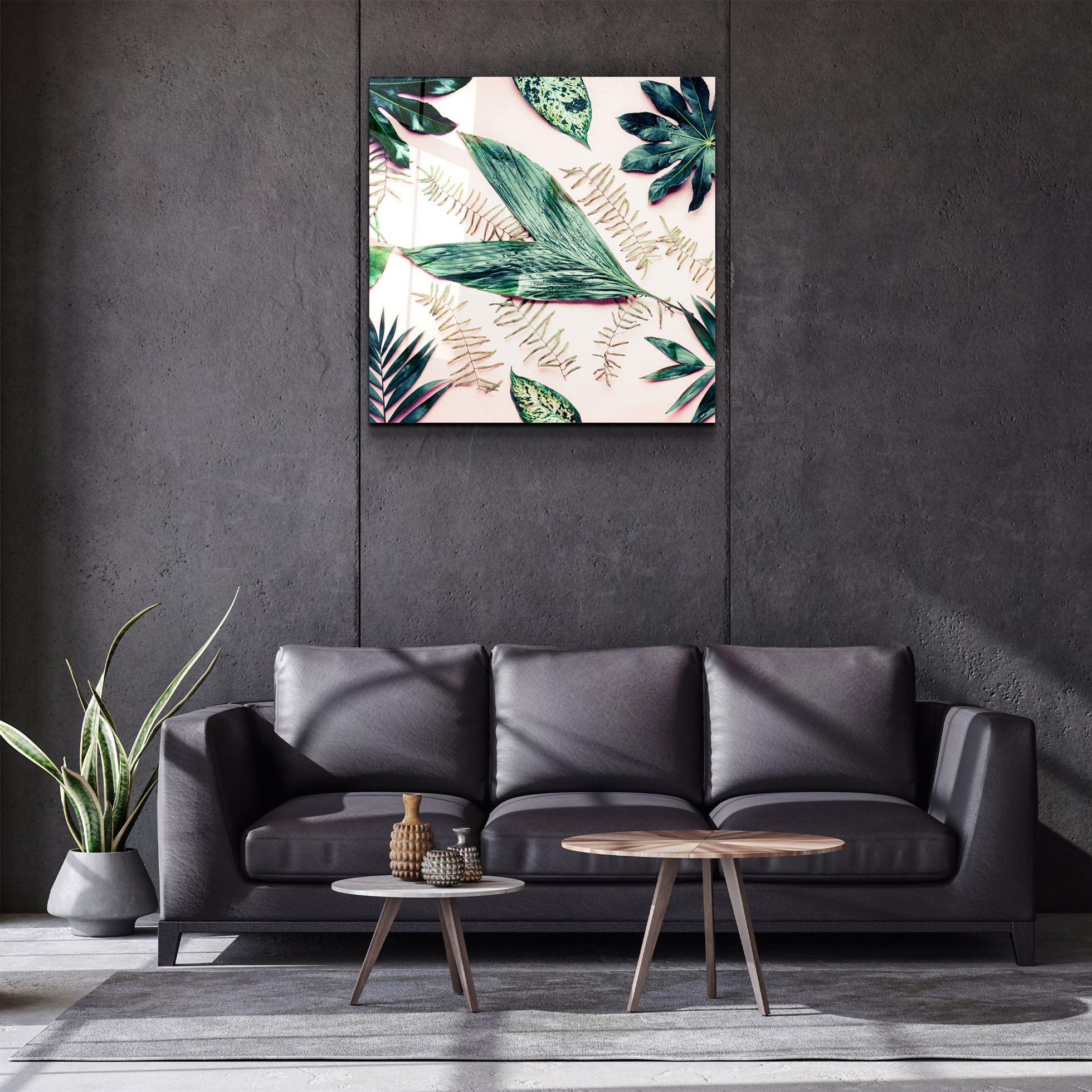 ・"Tropical Leaves"・Glass Wall Art - ArtDesigna Glass Printing Wall Art