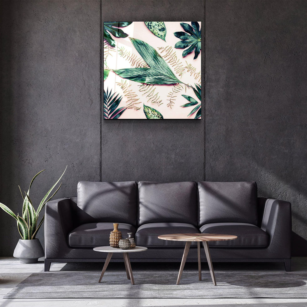 ・"Tropical Leaves"・Glass Wall Art - ArtDesigna Glass Printing Wall Art