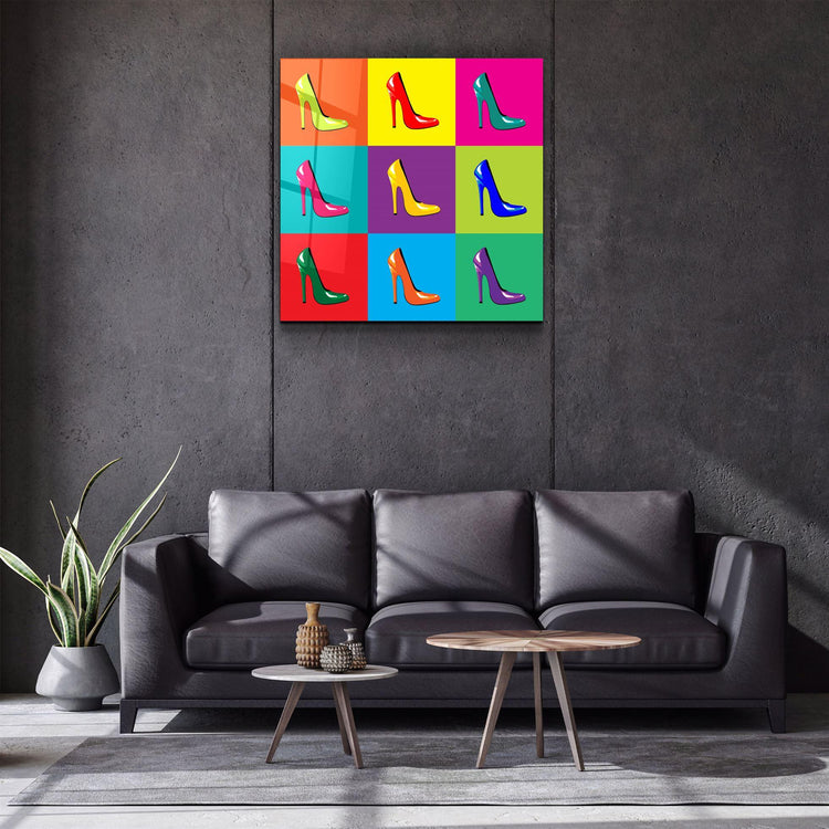 ・"Colorful Shoes"・Glass Wall Art - ArtDesigna Glass Printing Wall Art