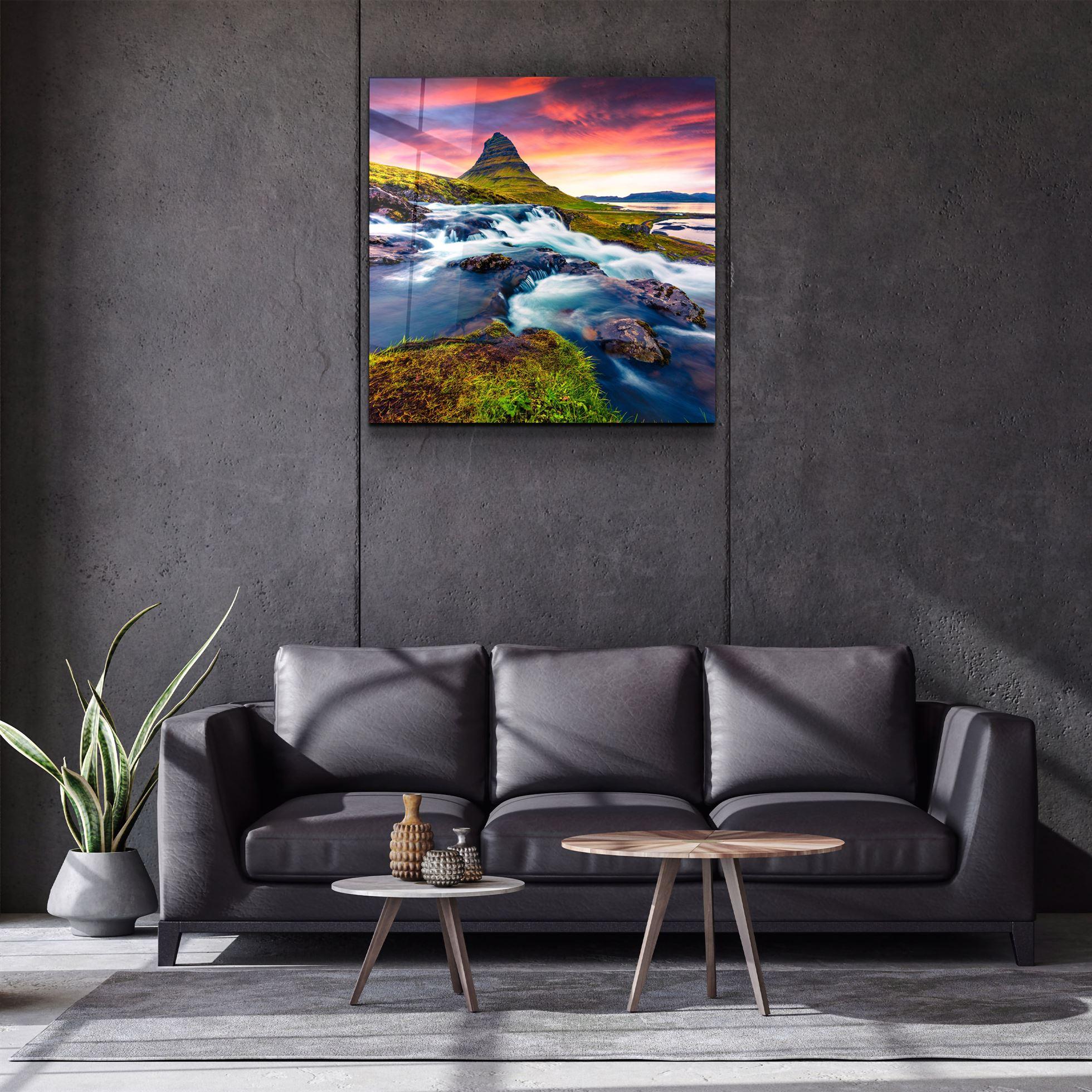・"Mountain River Landscape"・Glass Wall Art - ArtDesigna Glass Printing Wall Art