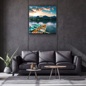 ・"Lake and Mountain Landscape"・Glass Wall Art - ArtDesigna Glass Printing Wall Art