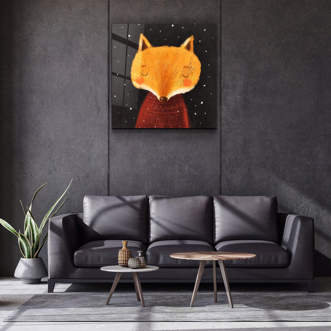 ・"Cute Fox"・Glass Wall Art - ArtDesigna Glass Printing Wall Art