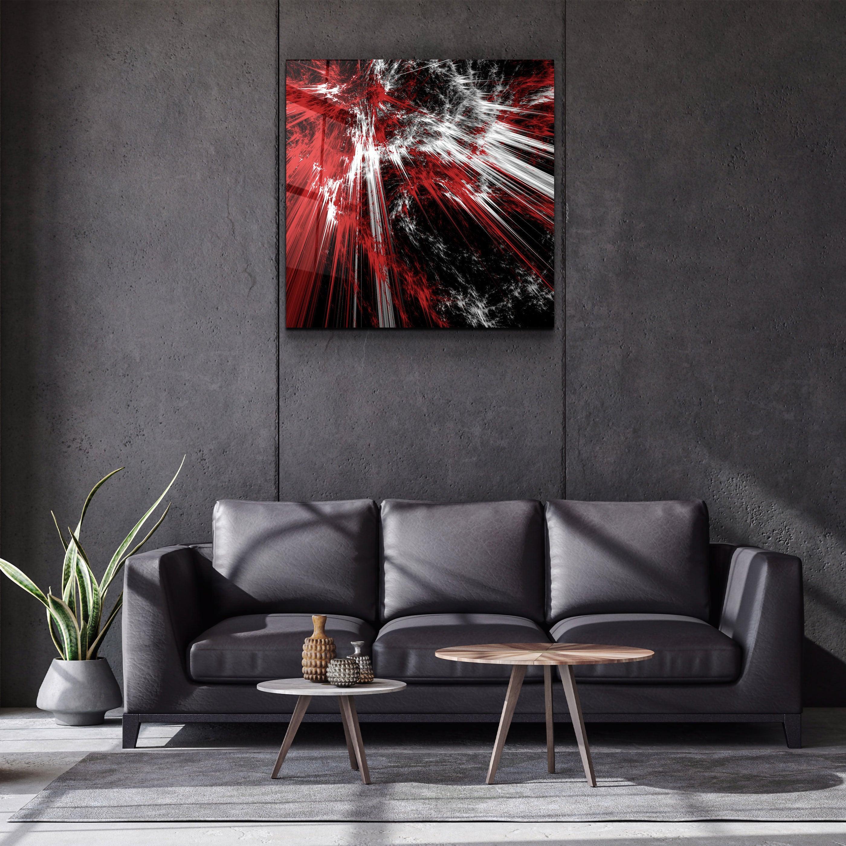 ・"Red Explosion"・Glass Wall Art - ArtDesigna Glass Printing Wall Art