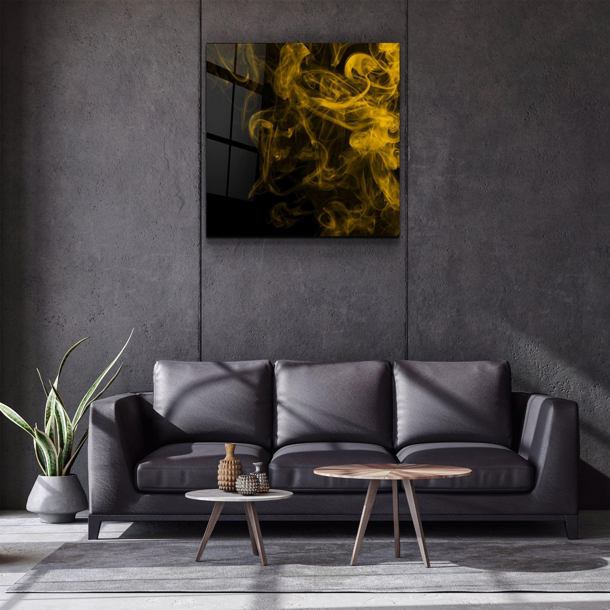 ・"Yellow Smoke"・Glass Wall Art - ArtDesigna Glass Printing Wall Art