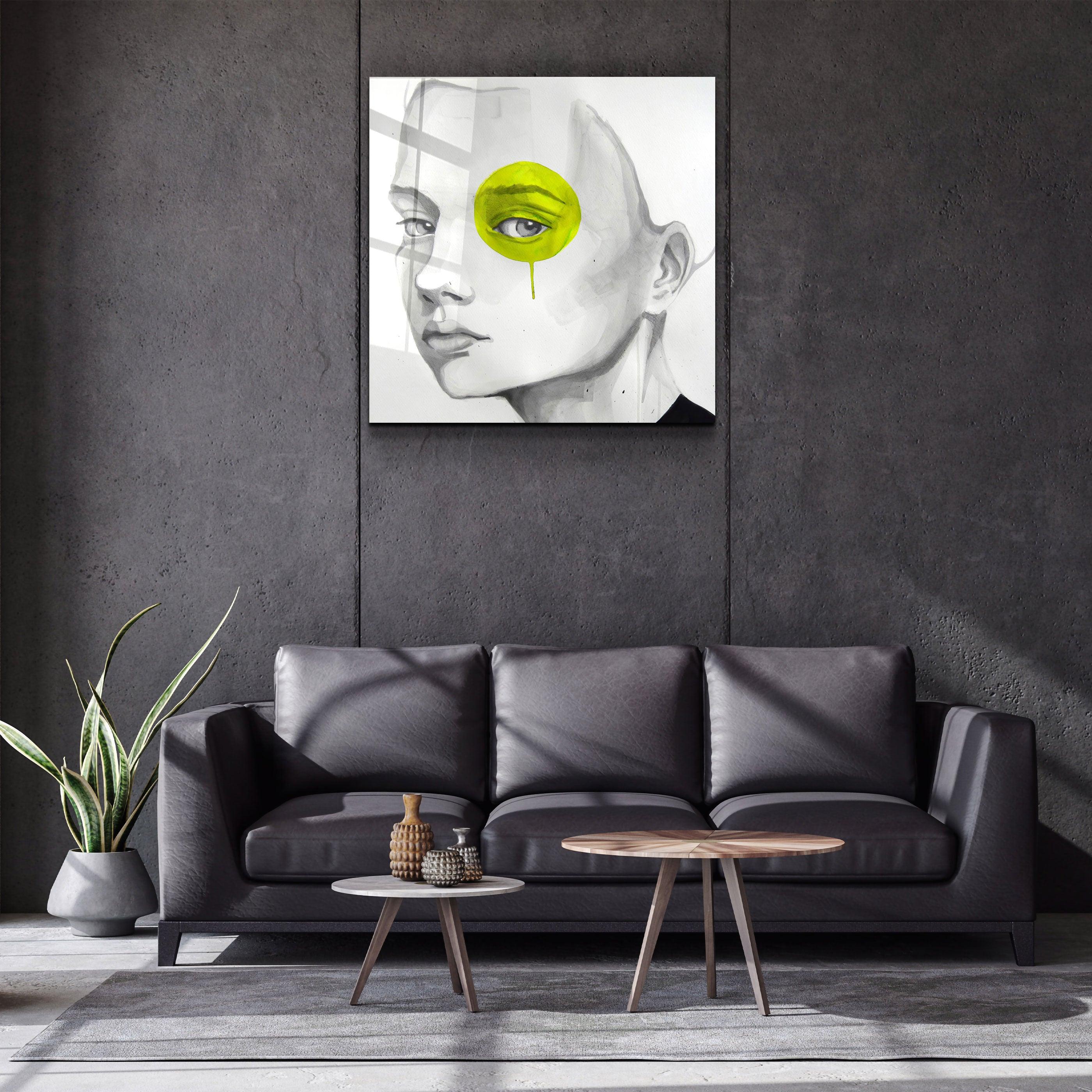 ・"Yellow Eye"・Glass Wall Art - ArtDesigna Glass Printing Wall Art