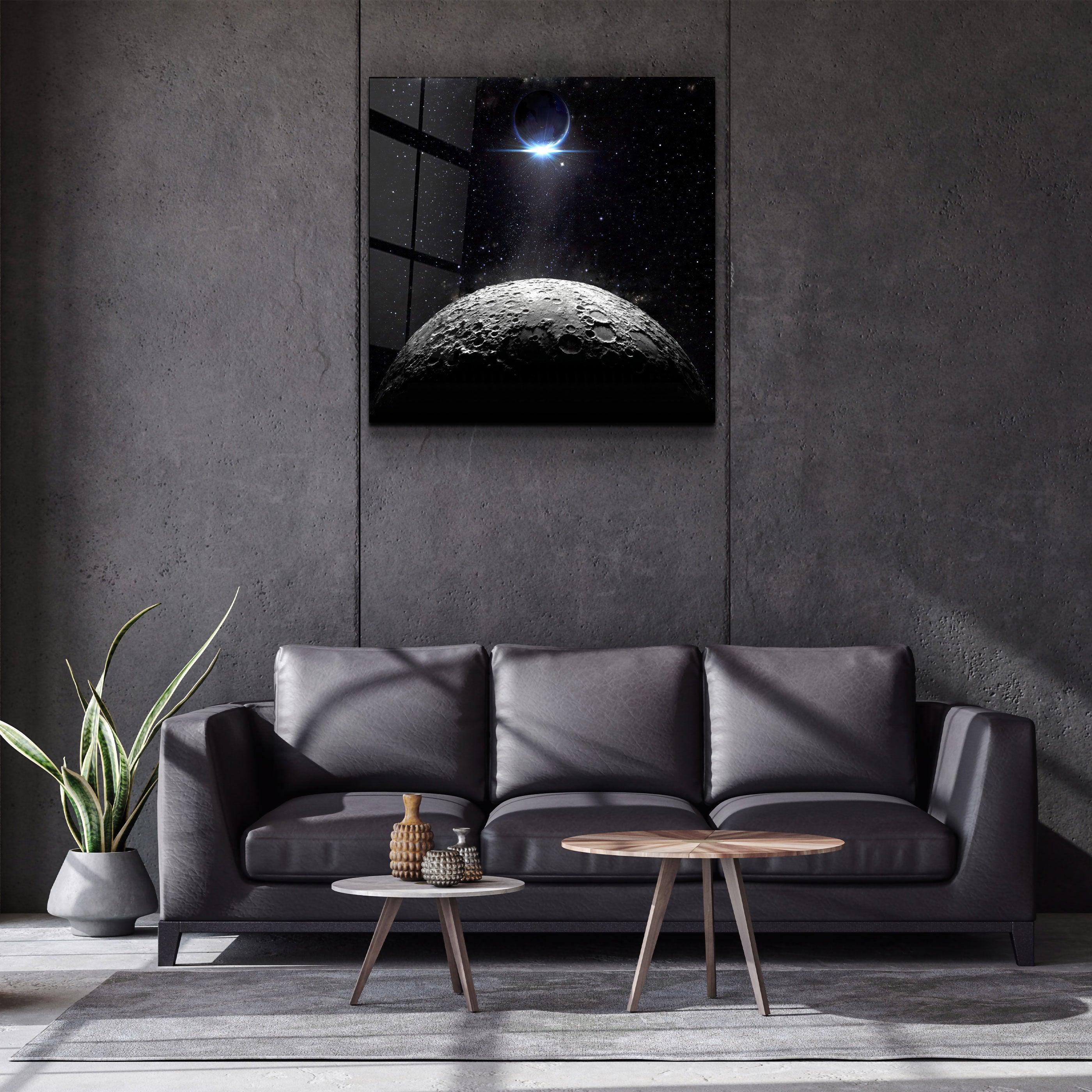 ・"Moon and Earth"・Glass Wall Art - ArtDesigna Glass Printing Wall Art