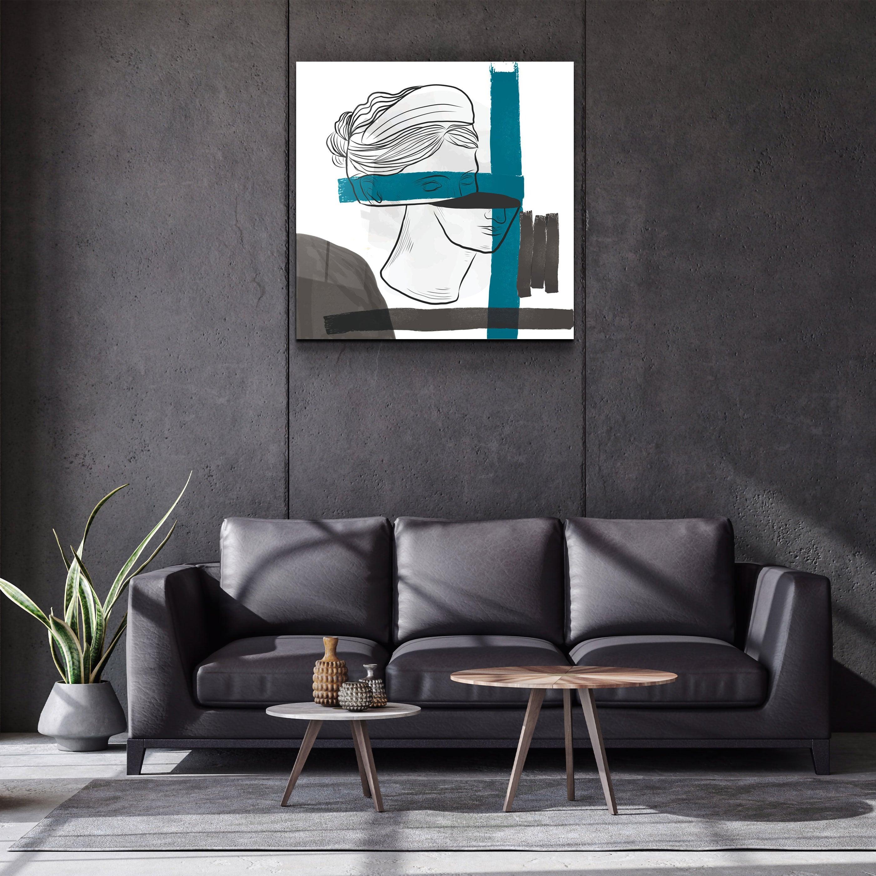 ・"Abstract Woman Portrait Painting"・Glass Wall Art - ArtDesigna Glass Printing Wall Art