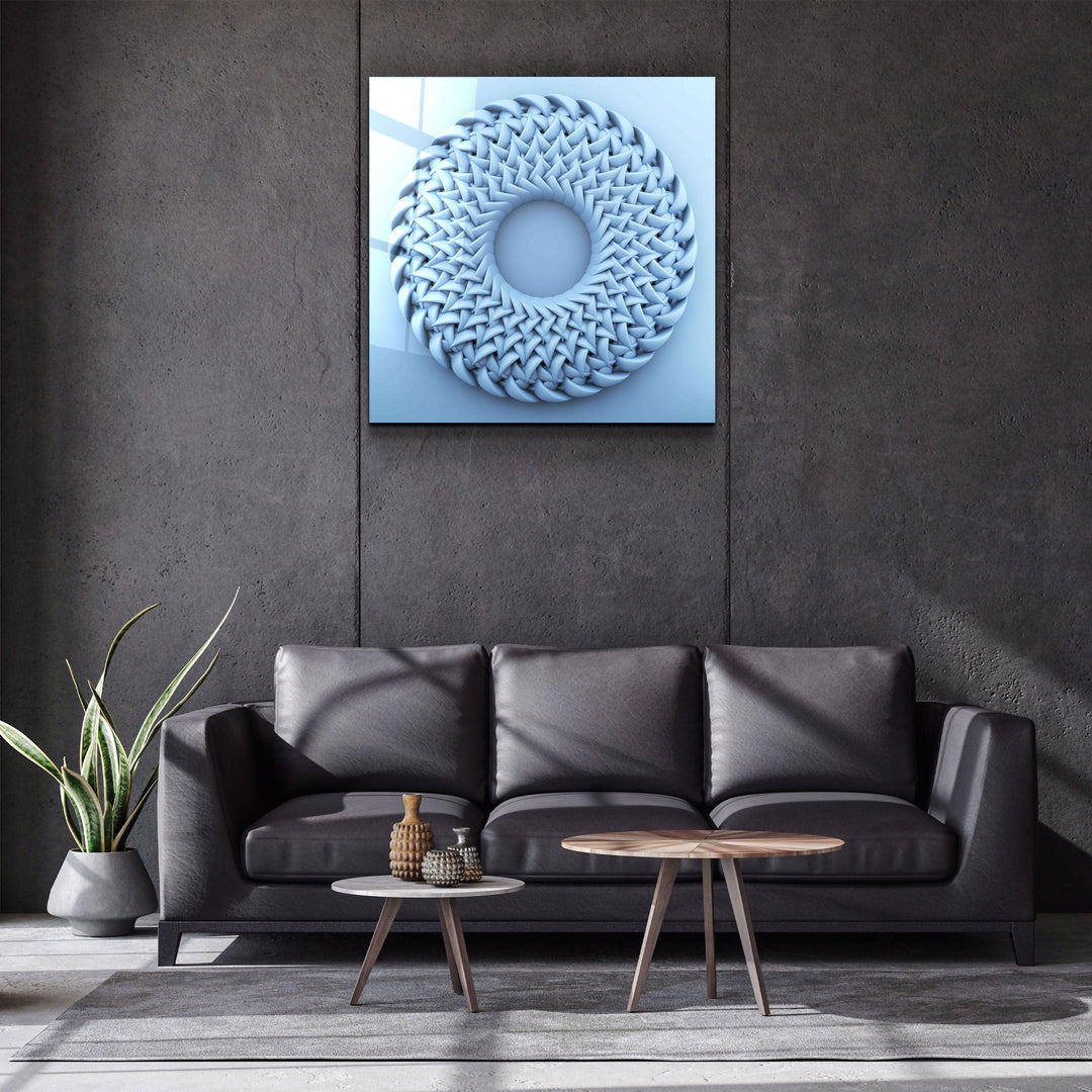."Abstract Circular Knitting". Designer's Collection Glass Wall Art - ArtDesigna Glass Printing Wall Art
