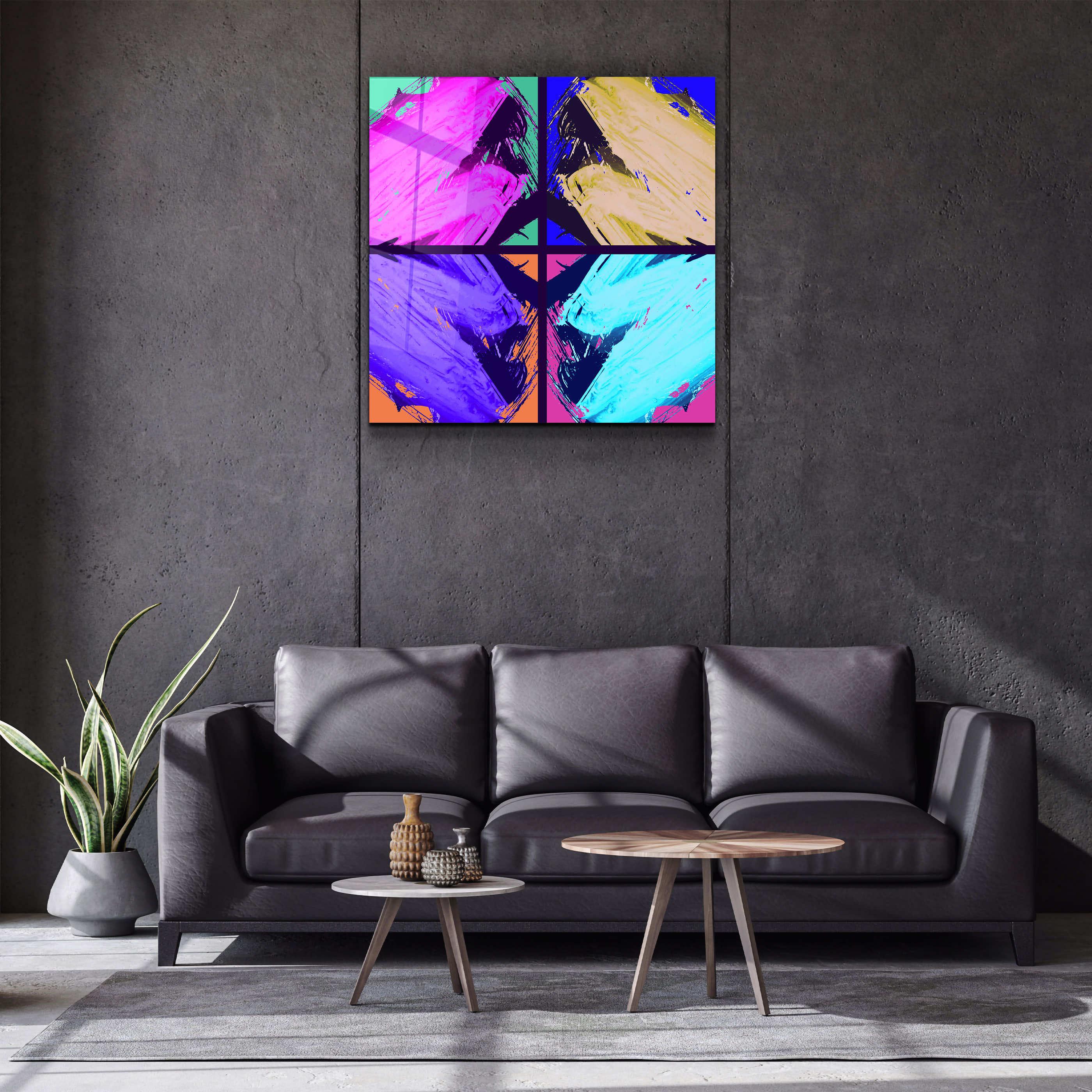 ."POP Art Brush Strokes V2". Designer's Collection Glass Wall Art - ArtDesigna Glass Printing Wall Art