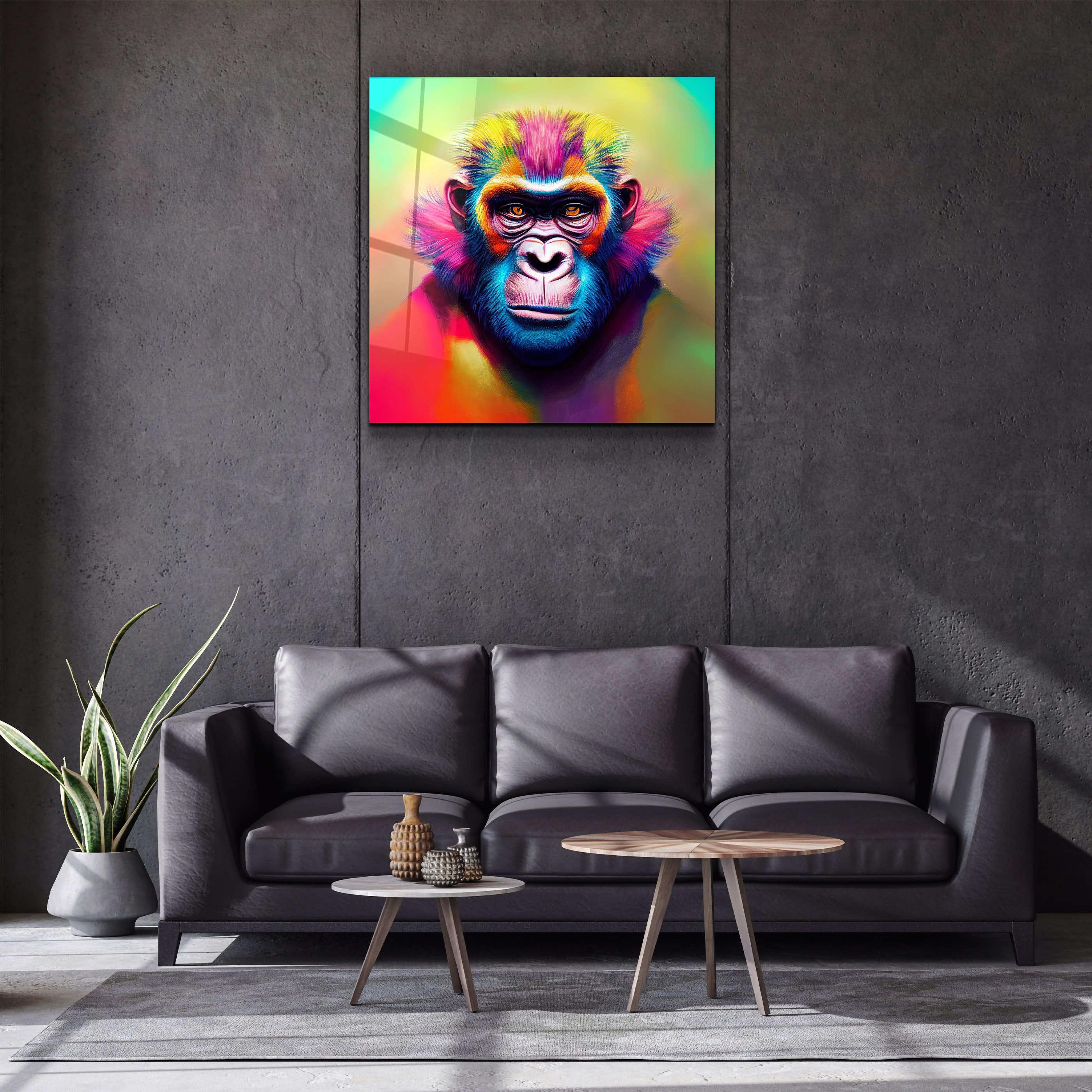 ."Color Monkey". Designer's Collection Glass Wall Art - ArtDesigna Glass Printing Wall Art