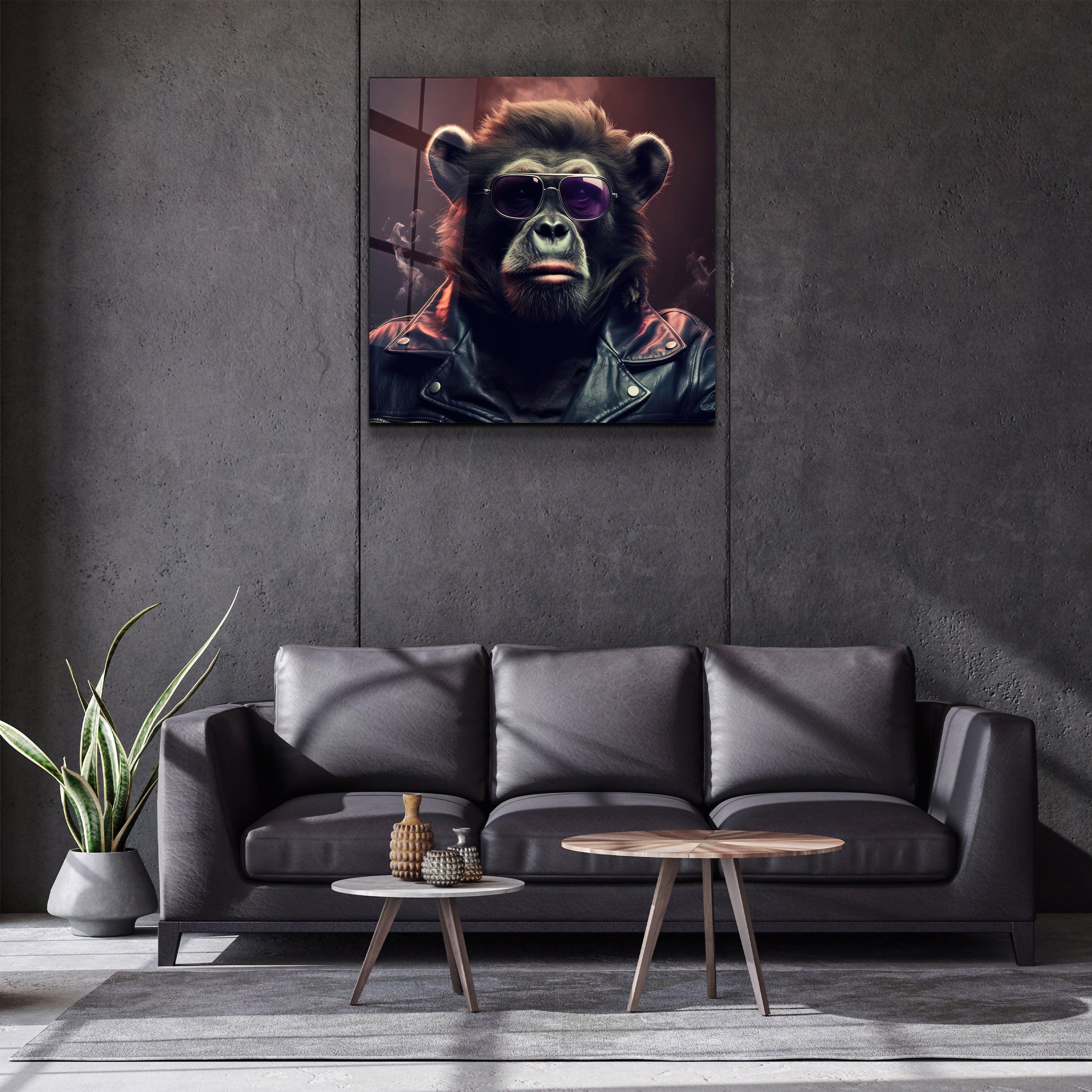 ."Bear Monkey". Designers Collection Glass Wall Art - ArtDesigna Glass Printing Wall Art