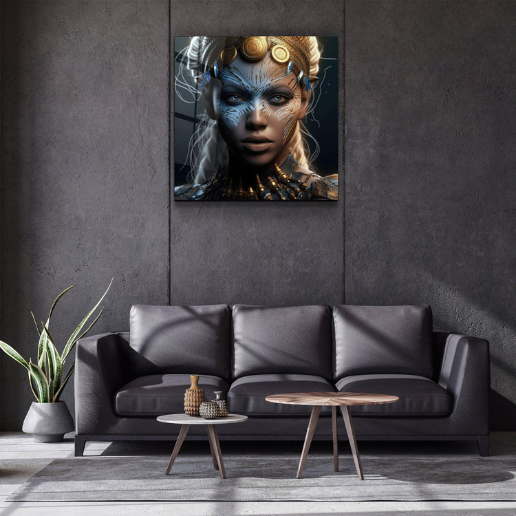 ."Woman Warrior 4". Secret World Collection Glass Wall Art - ArtDesigna Glass Printing Wall Art