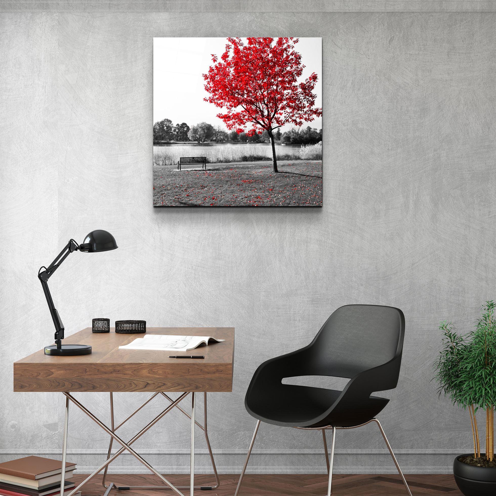 ・"Red Tree"・Glass Wall Art - ArtDesigna Glass Printing Wall Art