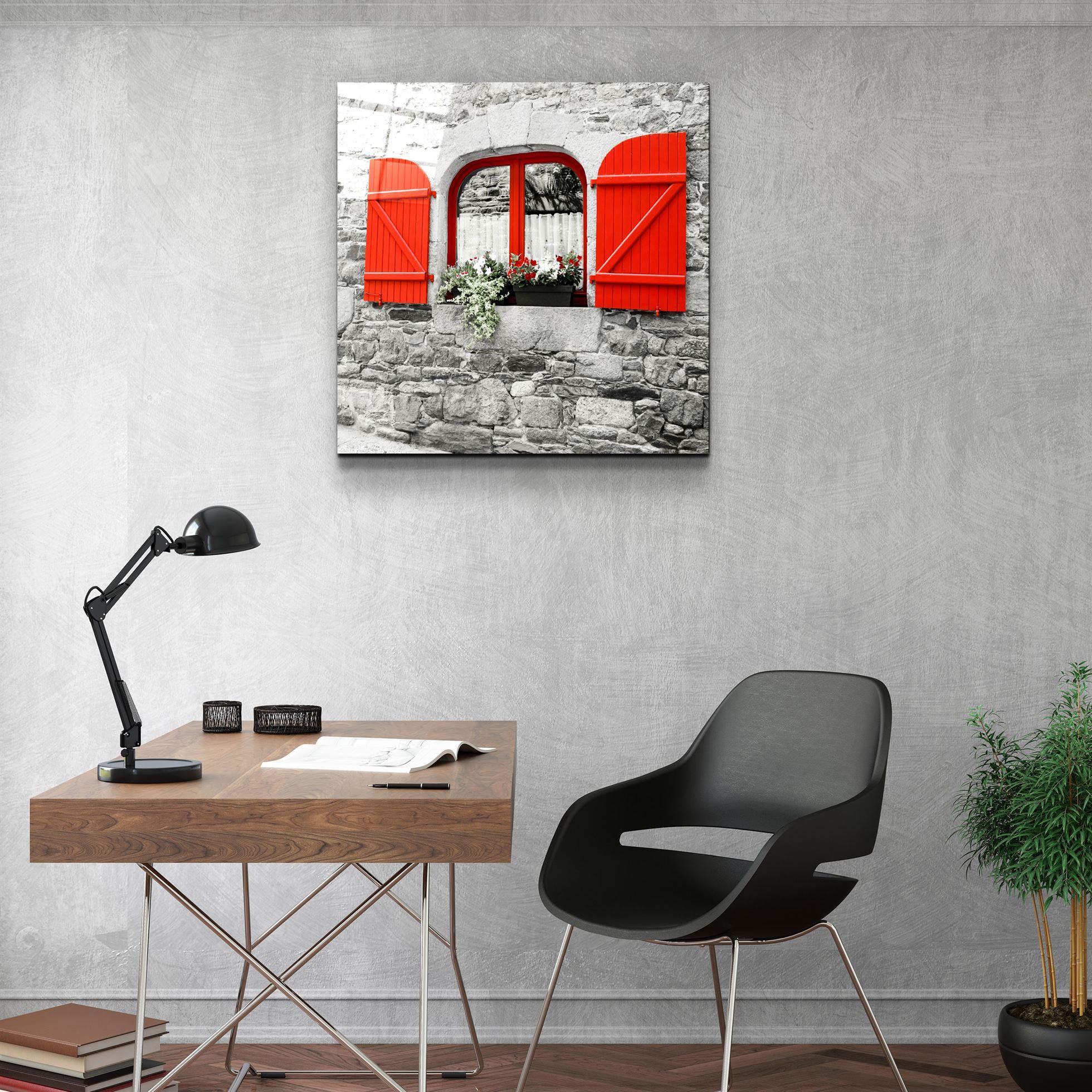 ・"Red Window"・Glass Wall Art - ArtDesigna Glass Printing Wall Art