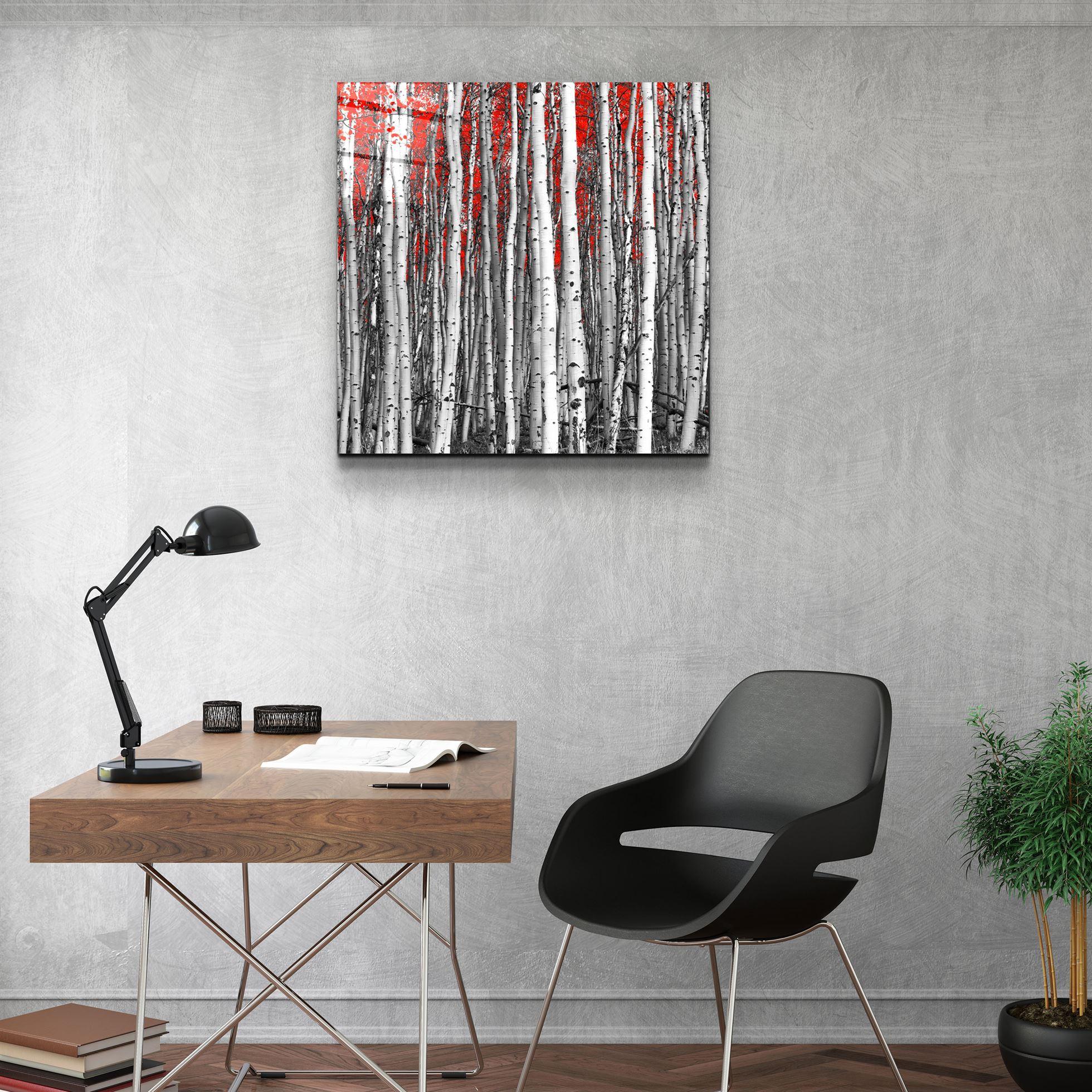 ・"Red Forest"・Glass Wall Art - ArtDesigna Glass Printing Wall Art
