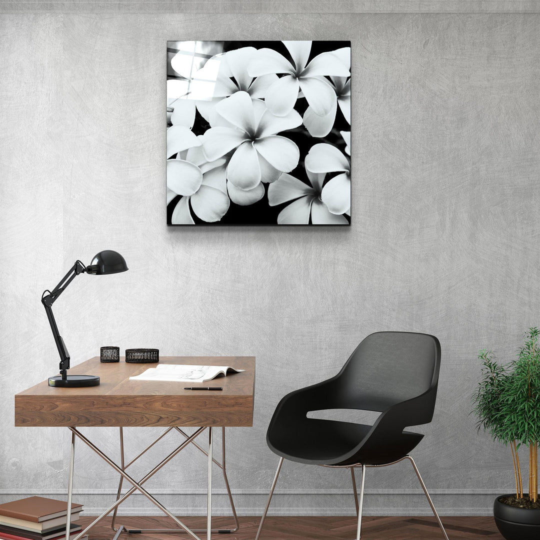 ・"Black and White Flowers"・Glass Wall Art - ArtDesigna Glass Printing Wall Art