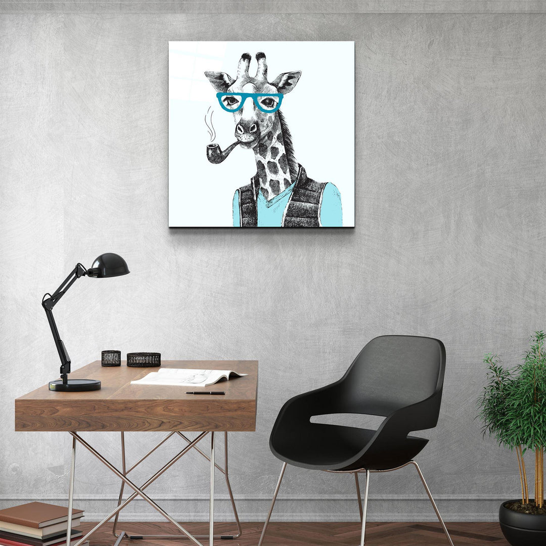・"Bay Giraffe"・Glass Wall Art - ArtDesigna Glass Printing Wall Art