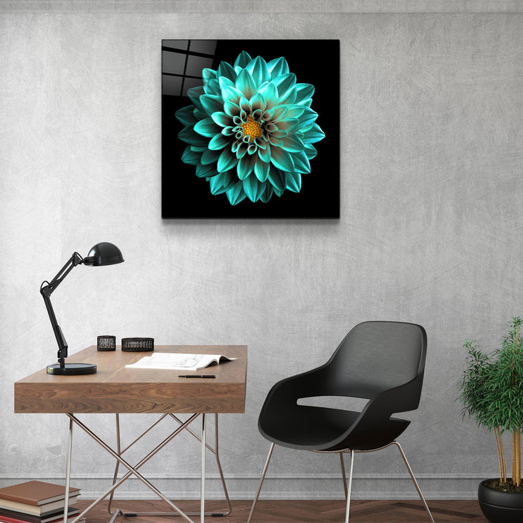 ・"Green Flower"・Glass Wall Art - ArtDesigna Glass Printing Wall Art