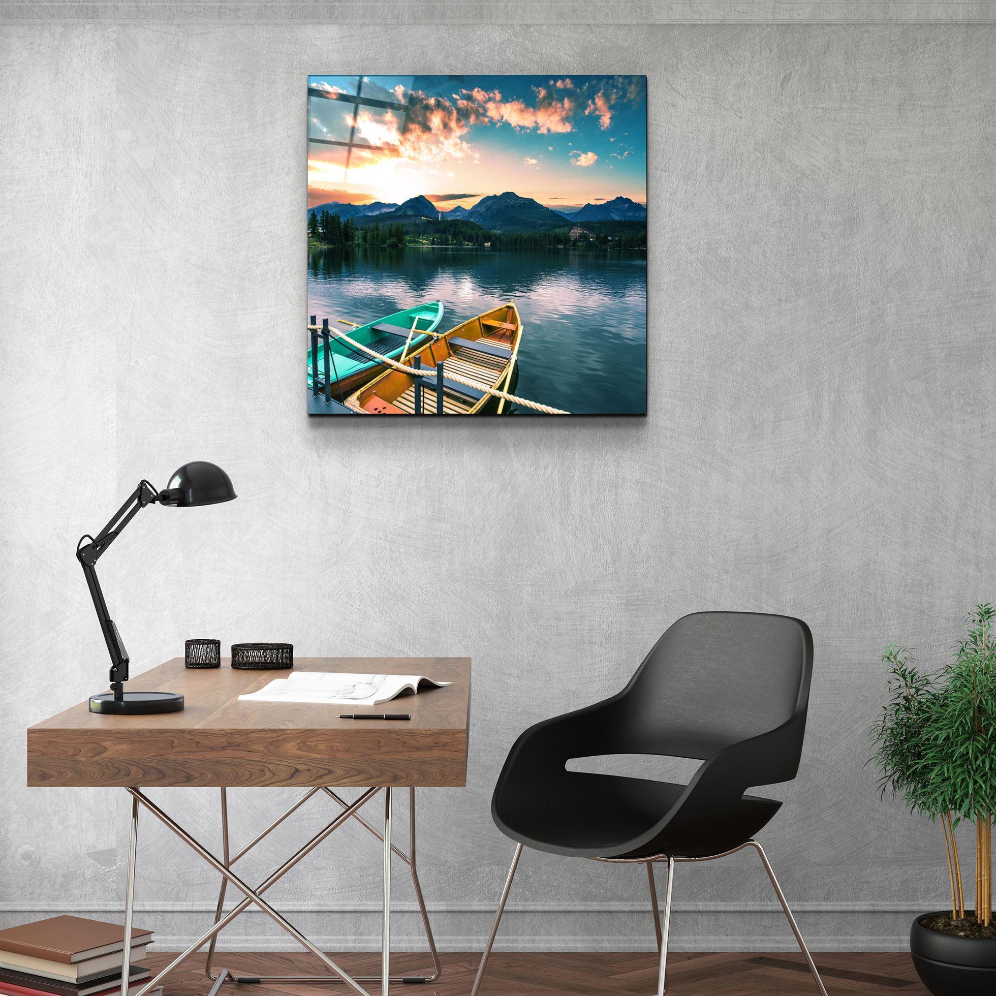 ・"Lake and Mountain Landscape"・Glass Wall Art - ArtDesigna Glass Printing Wall Art