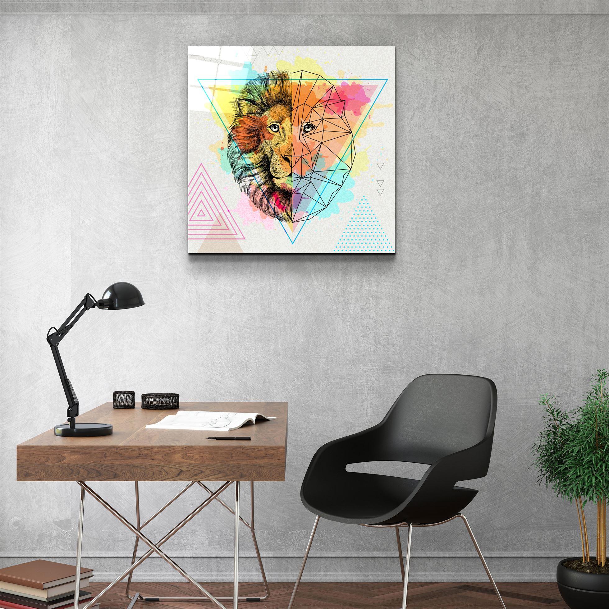 ・"Astro Lion"・Glass Wall Art - ArtDesigna Glass Printing Wall Art