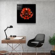 ・"Red Flower"・Glass Wall Art - ArtDesigna Glass Printing Wall Art