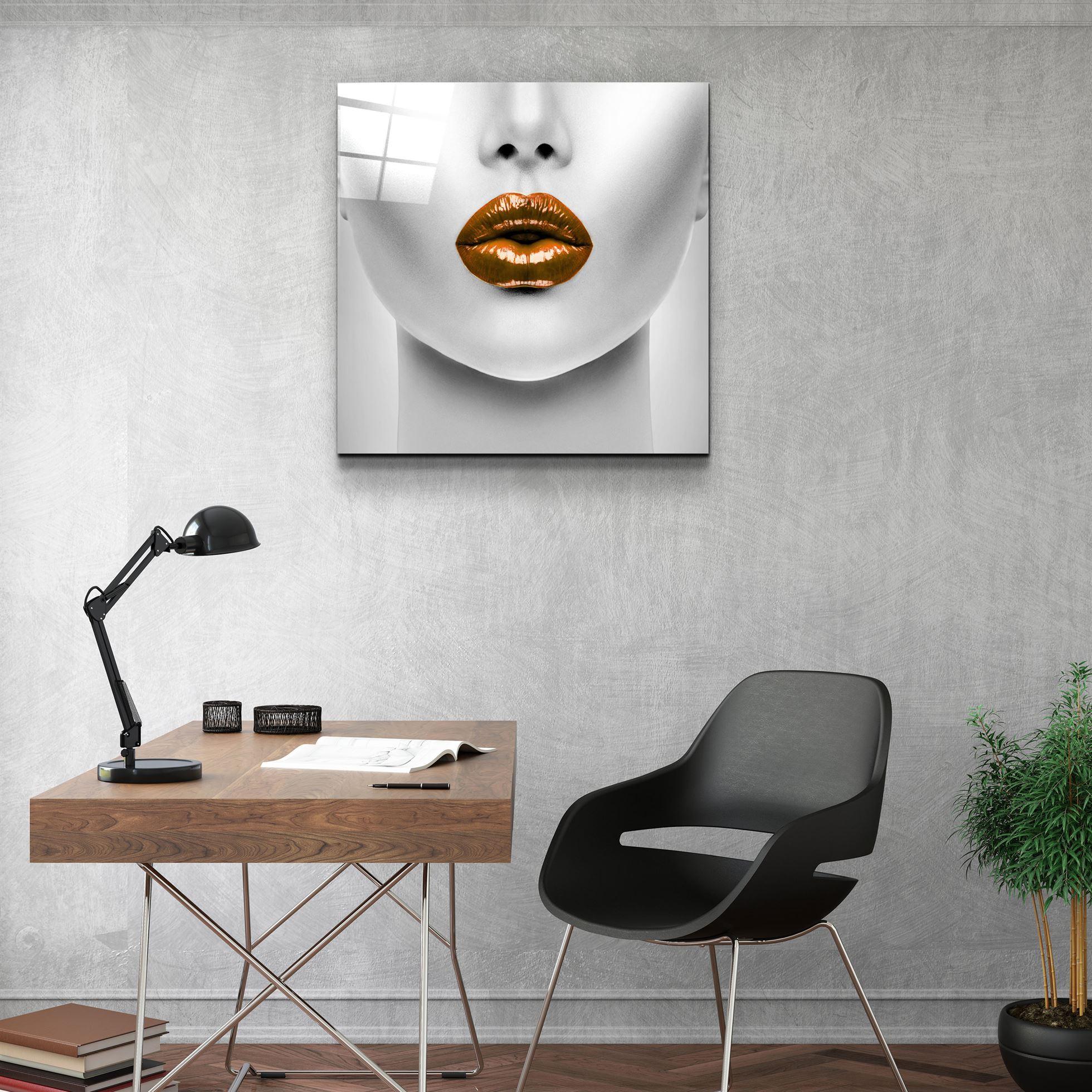 ・"Orange Lips"・Glass Wall Art - ArtDesigna Glass Printing Wall Art