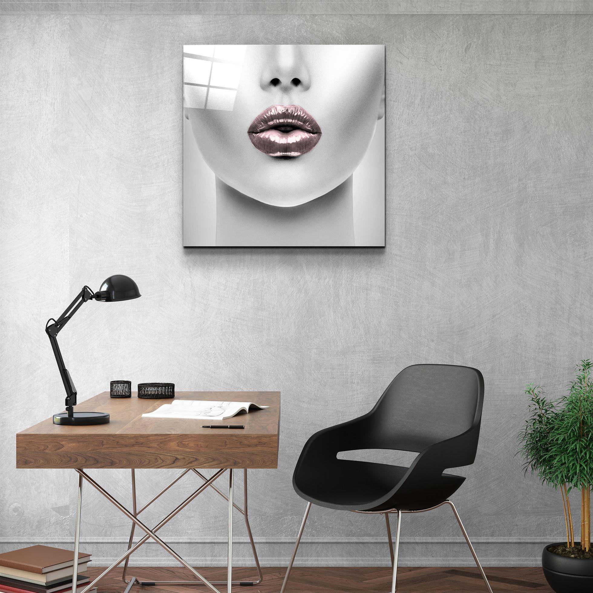 Glass Wall Art, buy Wall Decoration, Glass Printing, Lip, Glitter, Shimmery Lip Tempered Glass, Woman Lip Tempered Glass, Bedroom Glass Art,