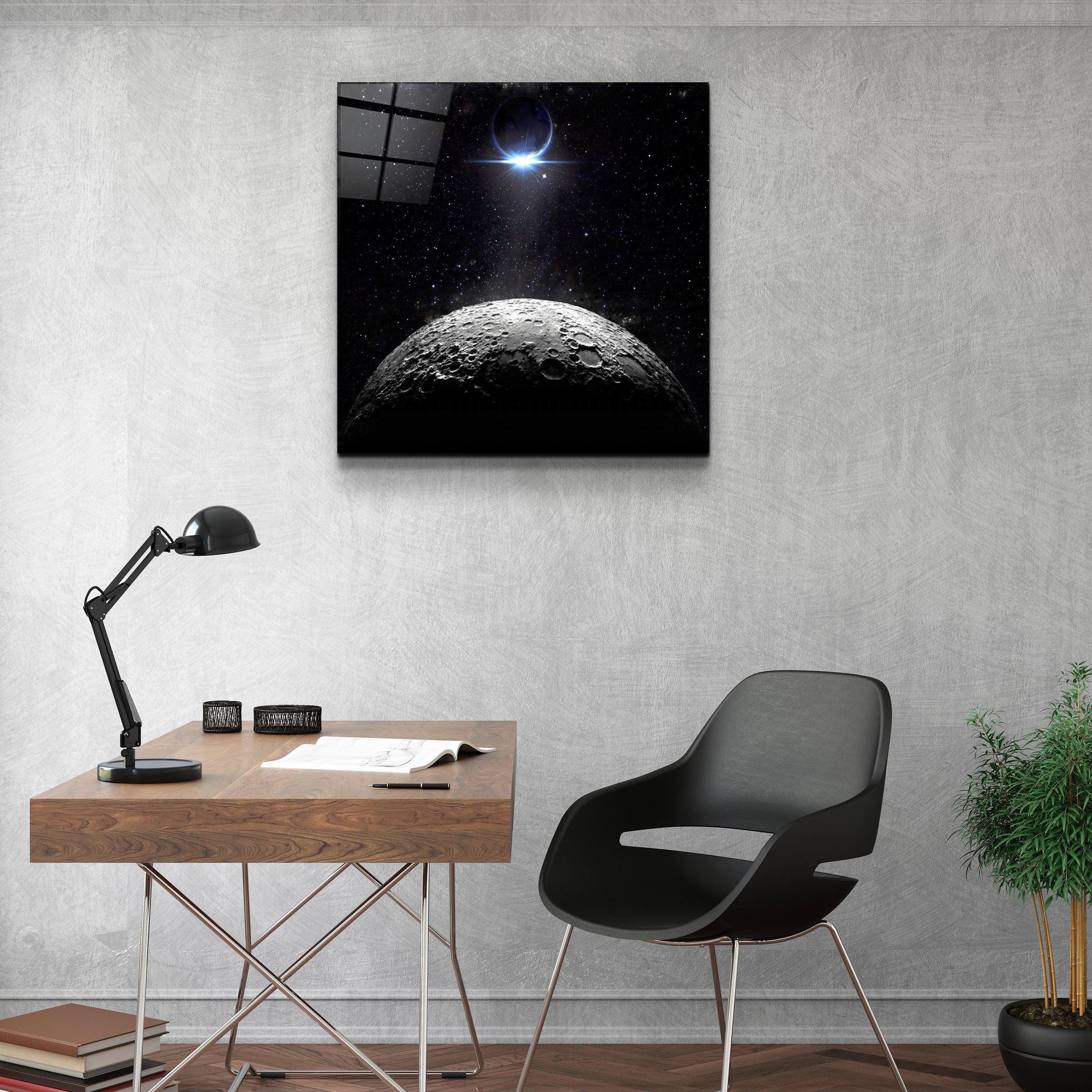 ・"Moon and Earth"・Glass Wall Art - ArtDesigna Glass Printing Wall Art