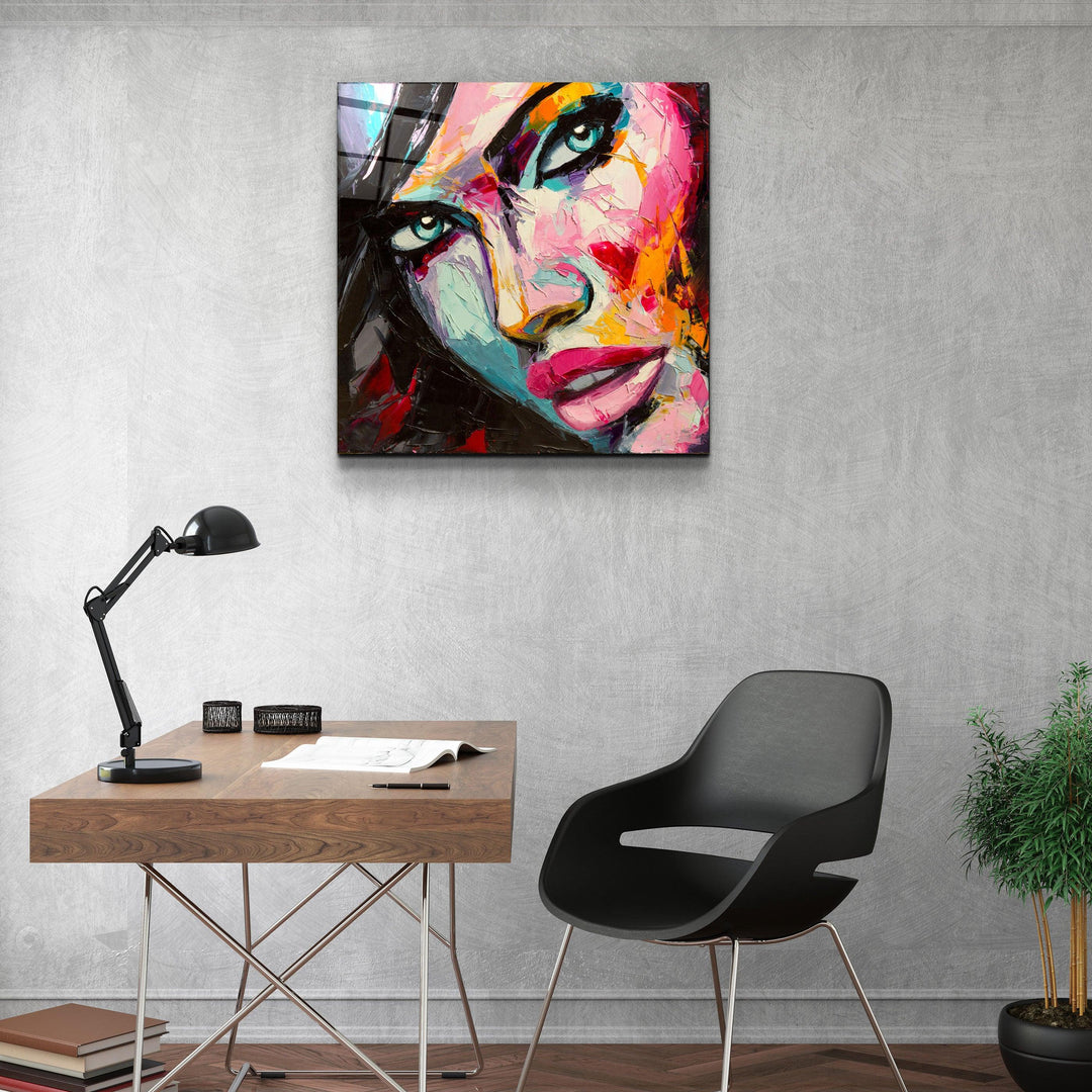 ・"Abstract Woman Portrait V2"・Glass Wall Art - ArtDesigna Glass Printing Wall Art