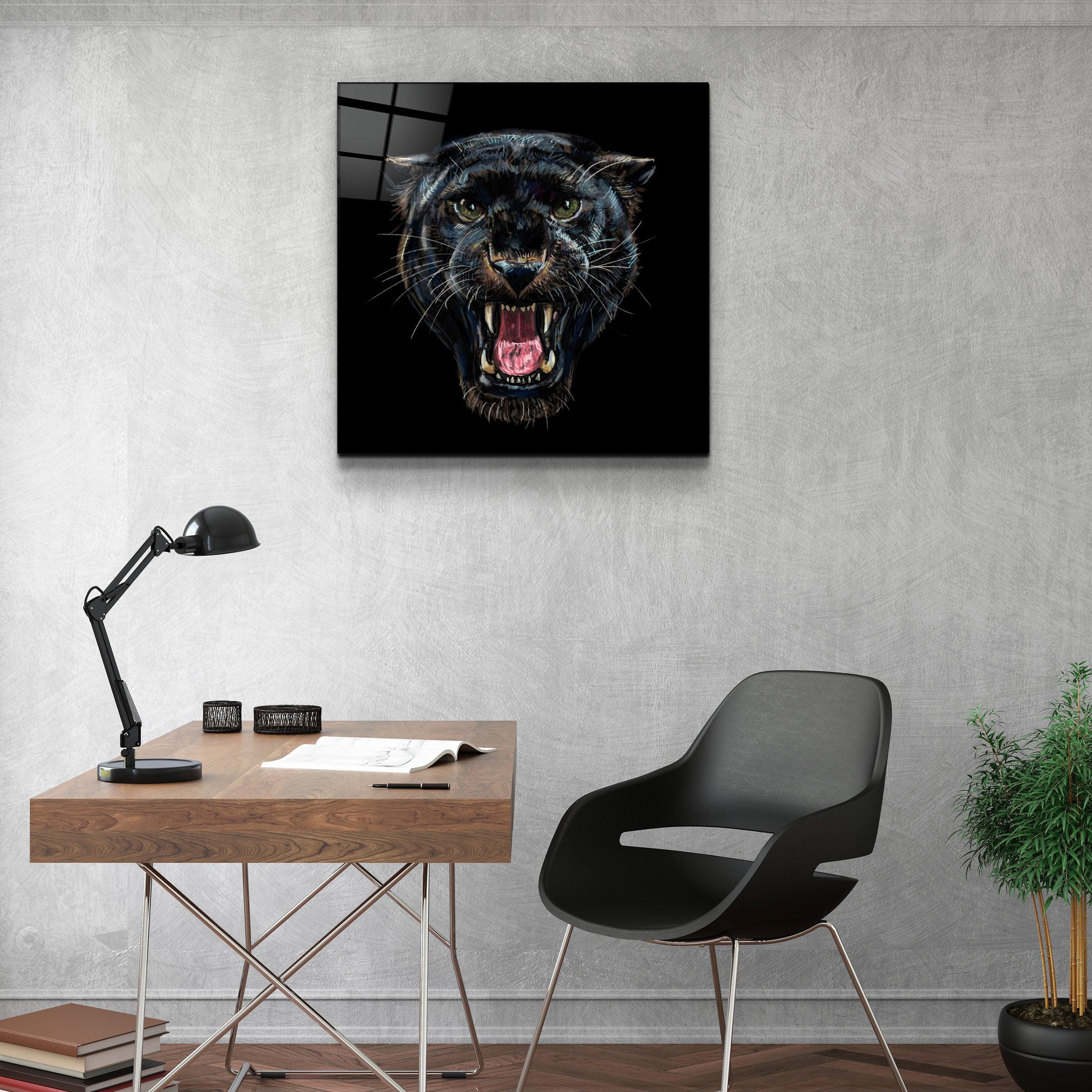 ・"Wild Panther"・Glass Wall Art - ArtDesigna Glass Printing Wall Art