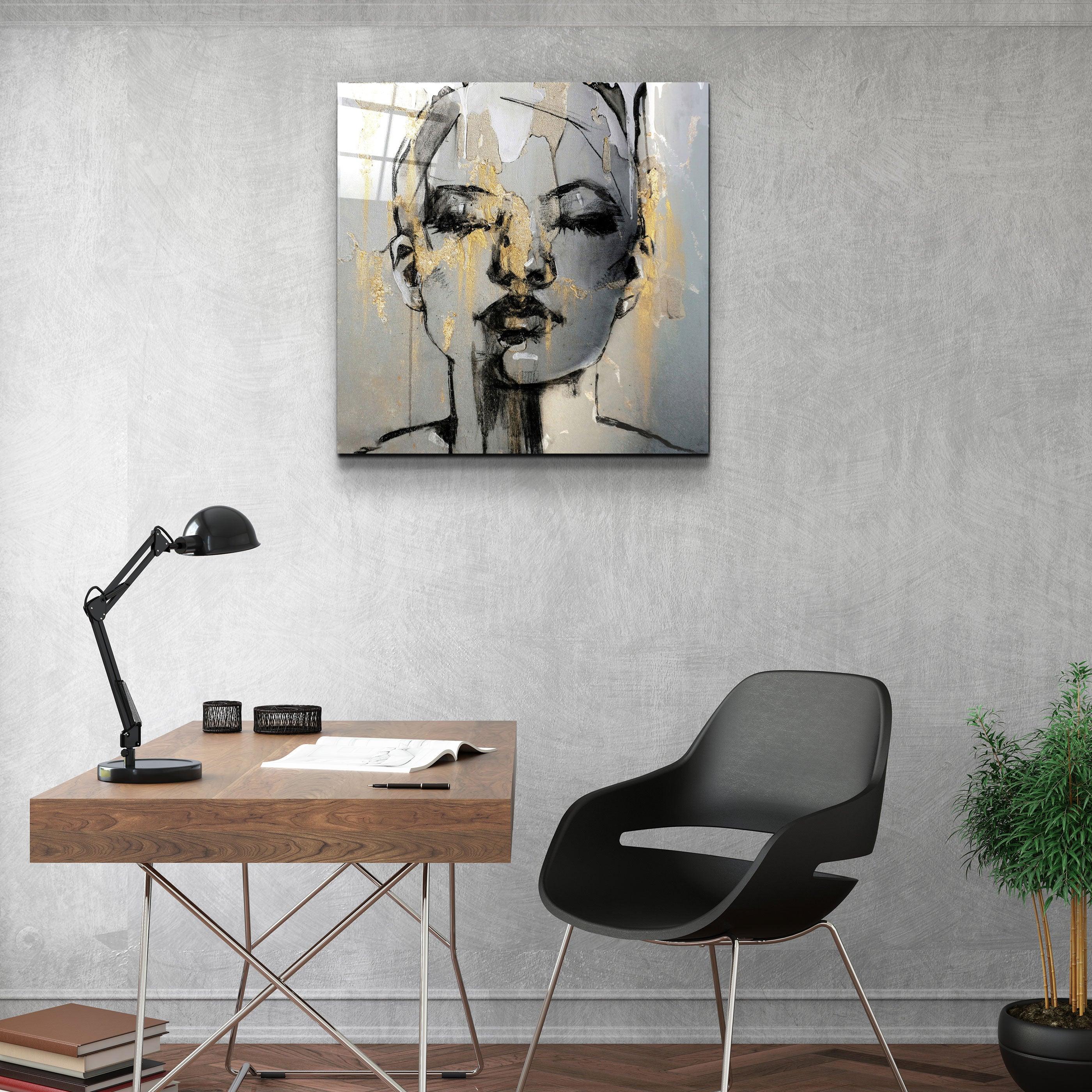 ・"Abstract Woman Portrait V3"・Glass Wall Art - ArtDesigna Glass Printing Wall Art