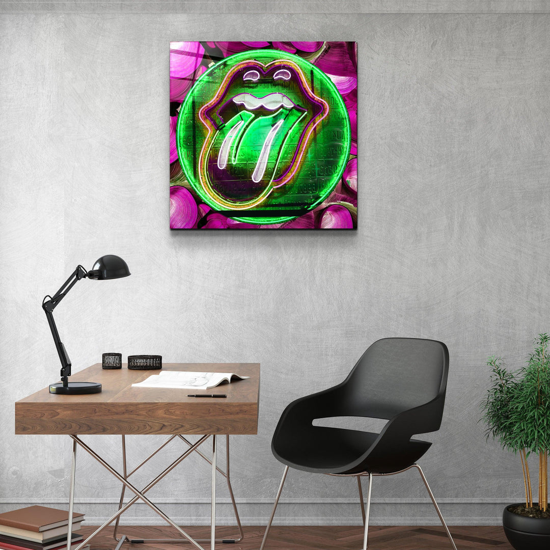 ・"The Green Pill For a Fun"・Glass Wall Art - ArtDesigna Glass Printing Wall Art