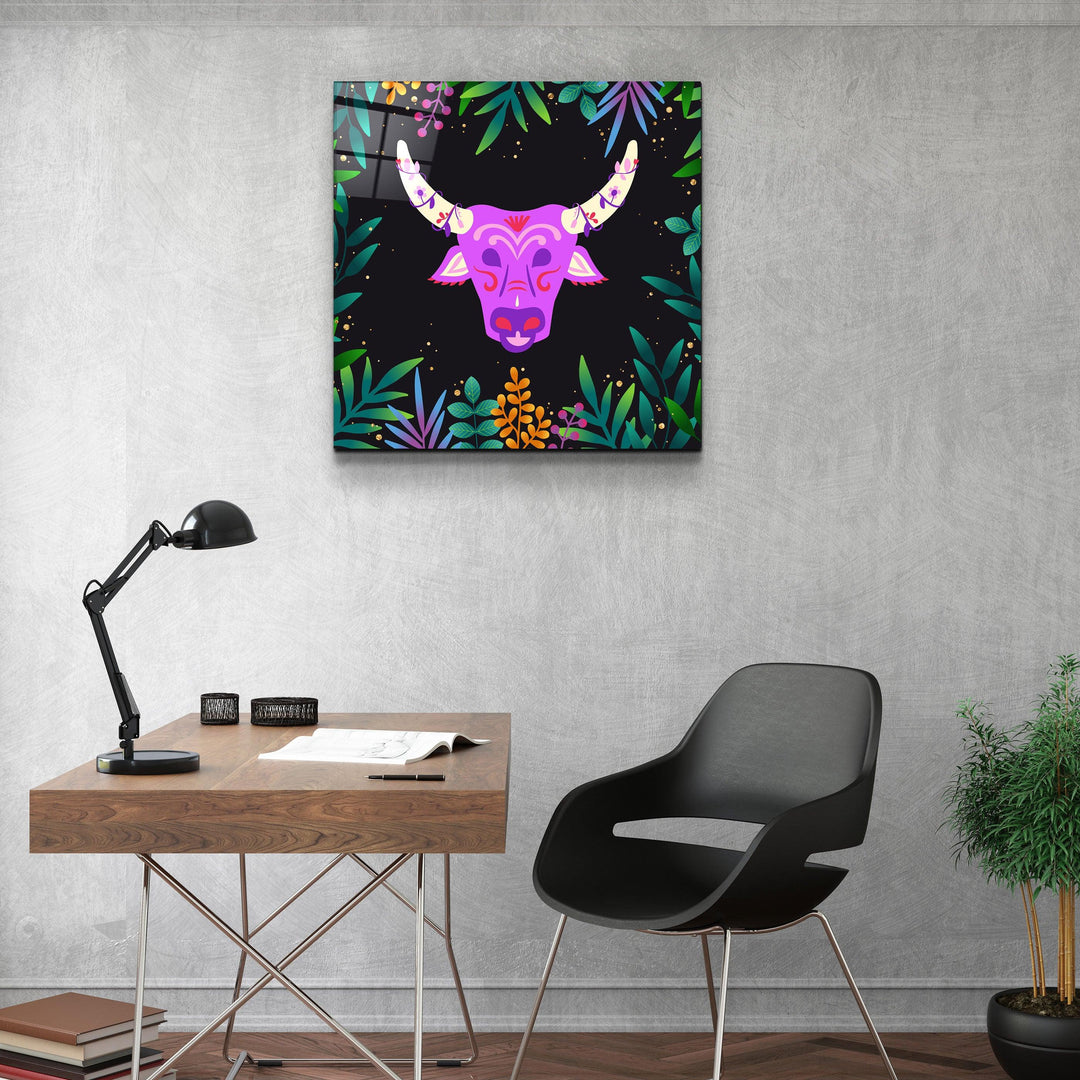 ・"Animal Republic-Wild Cattle"・Designers Collection Glass Wall Art - ArtDesigna Glass Printing Wall Art