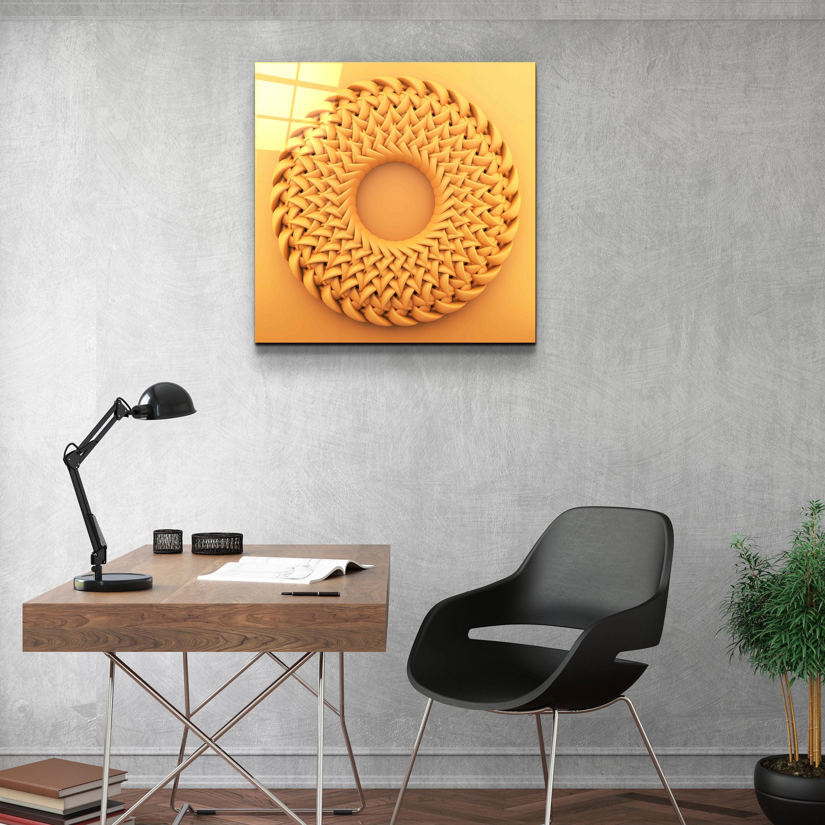 ."Abstract Circular Knitting V2". Designer's Collection Glass Wall Art - ArtDesigna Glass Printing Wall Art