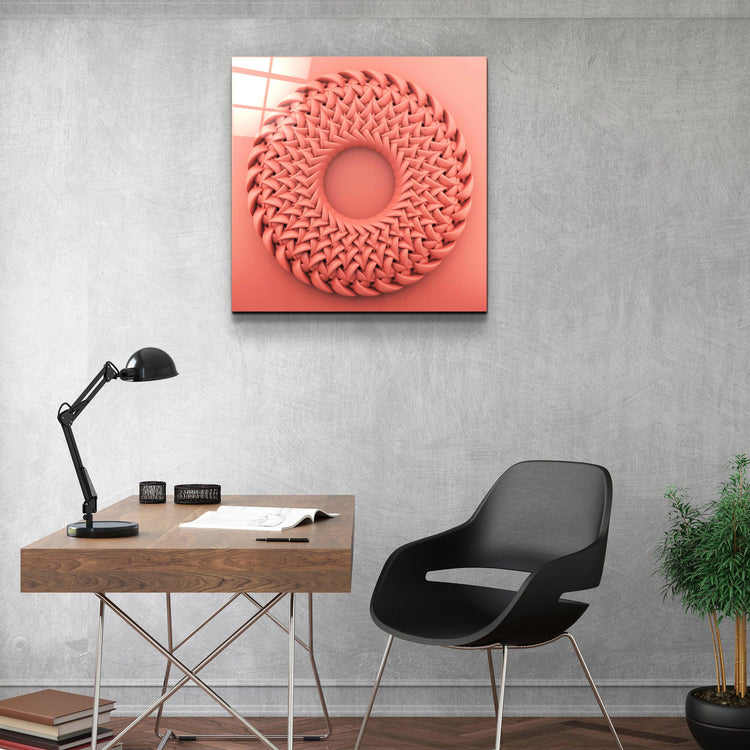 ."Abstract Circular Knitting V3". Designer's Collection Glass Wall Art - ArtDesigna Glass Printing Wall Art