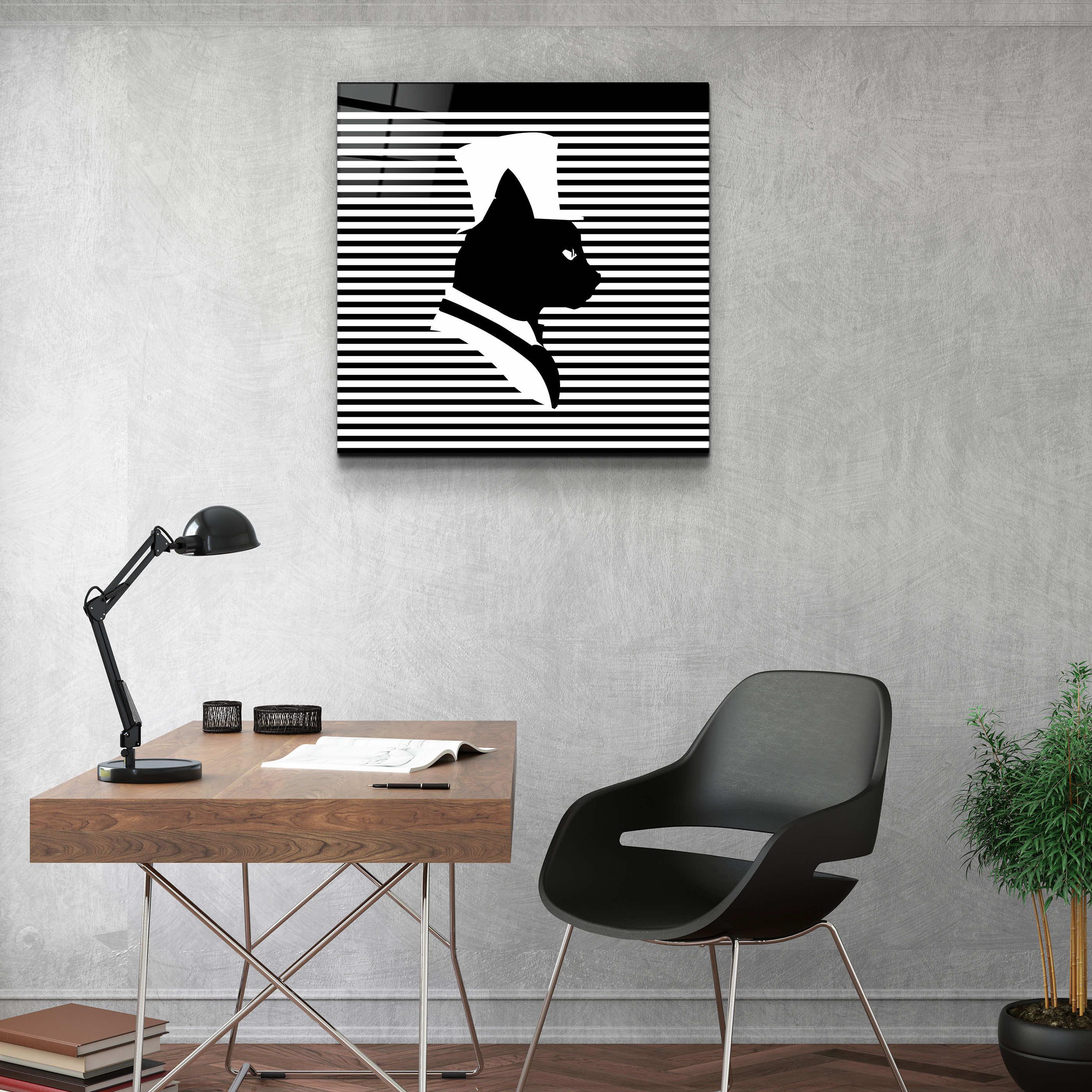 ."Cat and Hat". Designer's Collection Glass Wall Art - ArtDesigna Glass Printing Wall Art