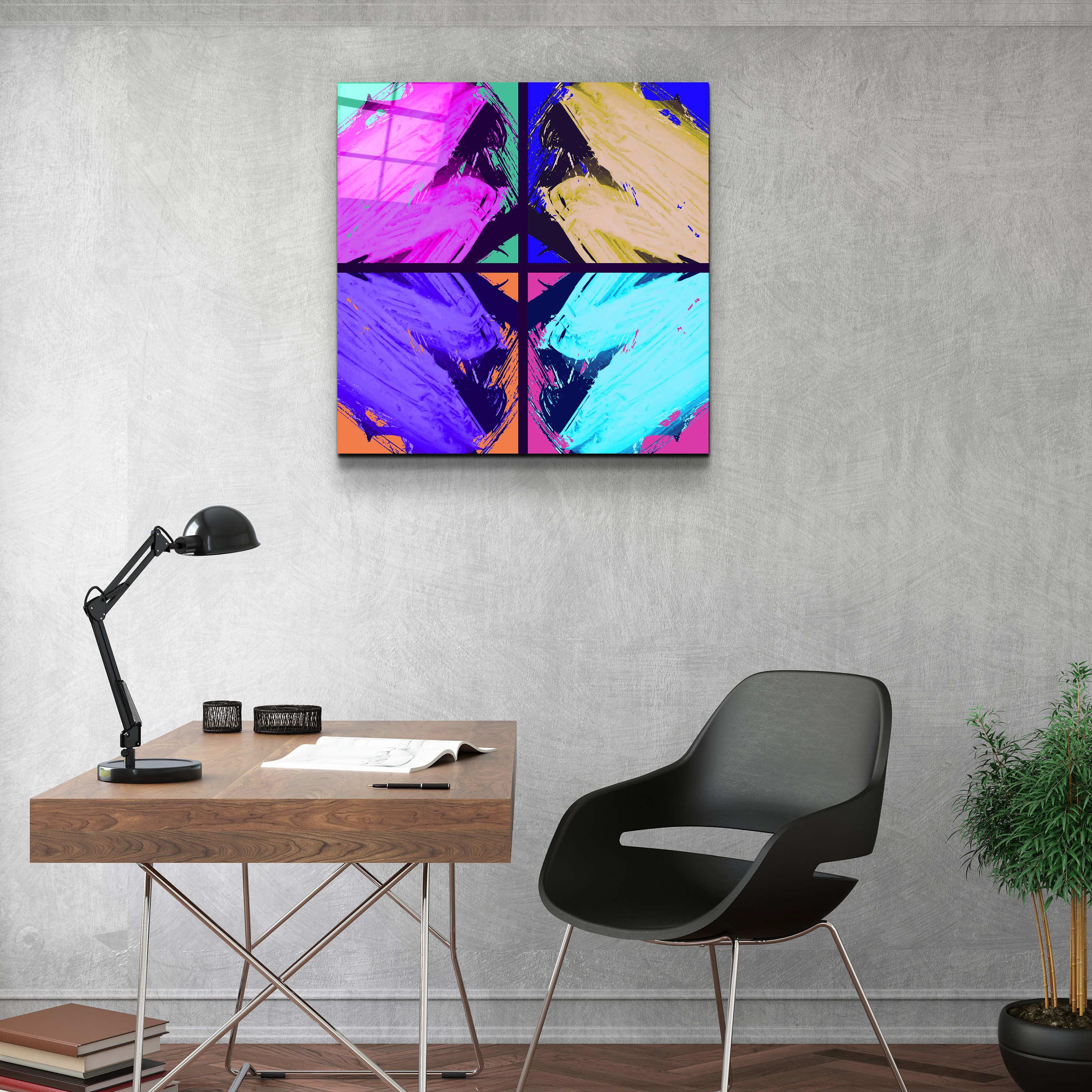 ."POP Art Brush Strokes V2". Designer's Collection Glass Wall Art - ArtDesigna Glass Printing Wall Art