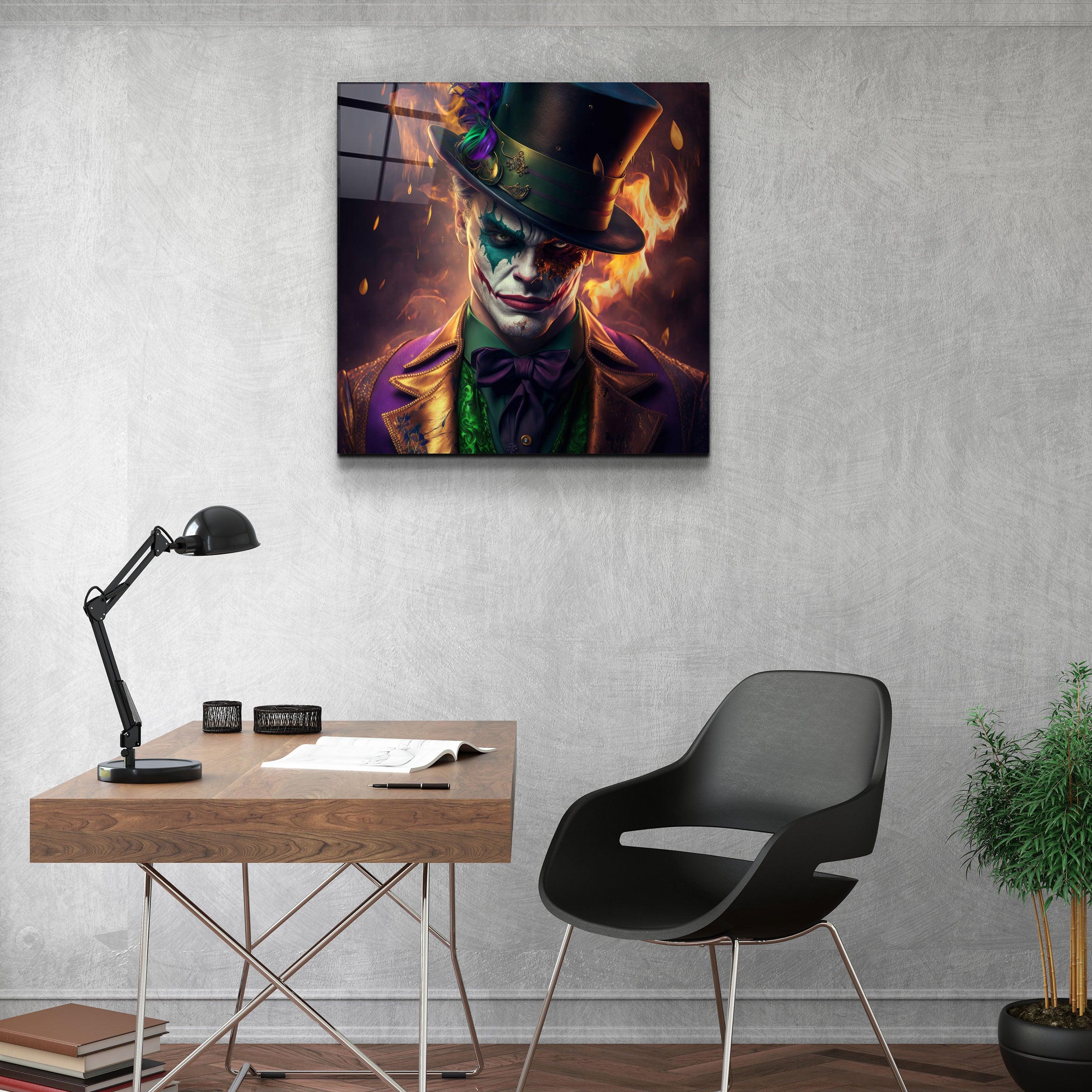 ."Joker of the Dark Side". Secret World Collection Glass Wall Art - ArtDesigna Glass Printing Wall Art
